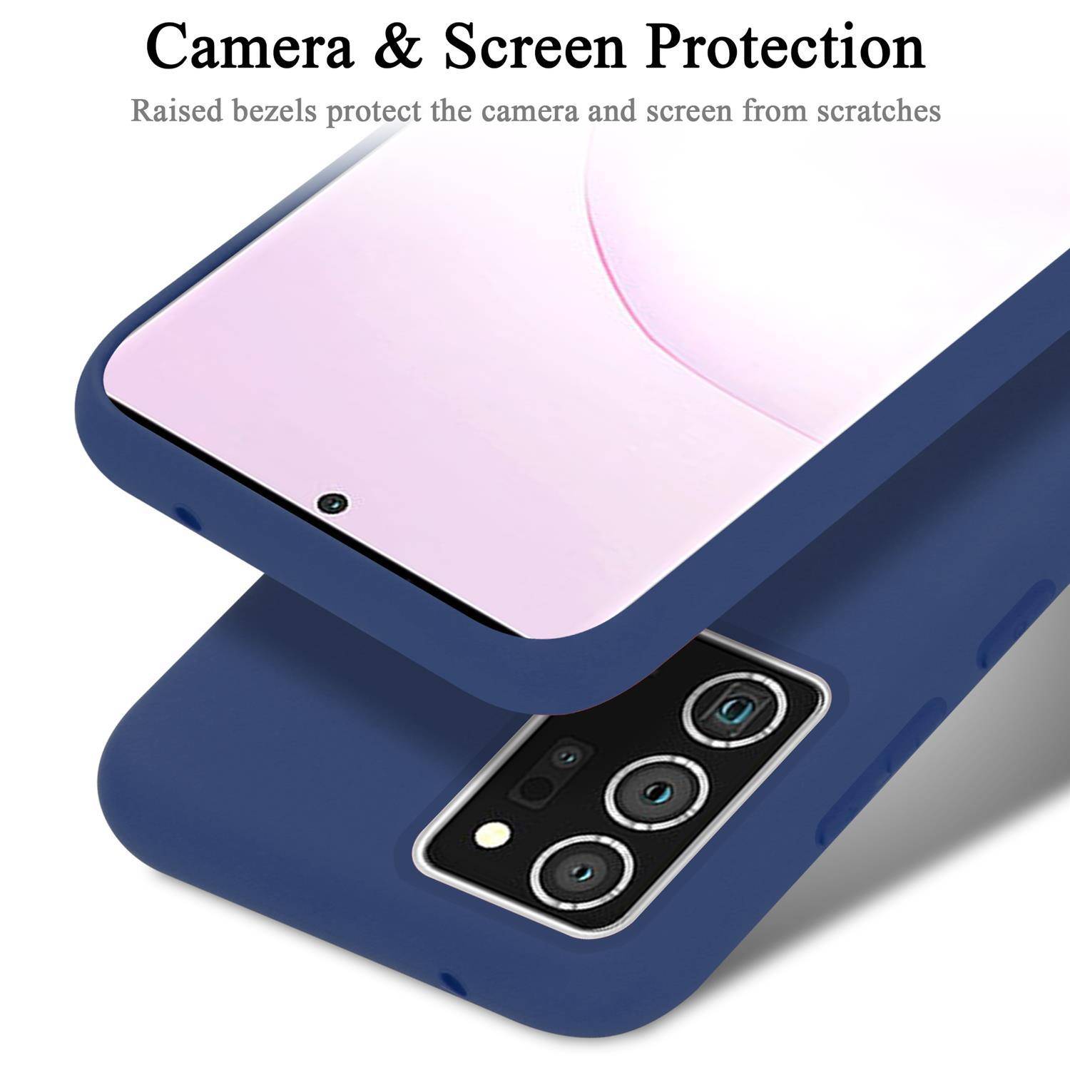 Cadorabo Schutzhülle für Samsung Galaxy NOTE 20 PLUS Hülle in Blau Handyhülle Case Cover TPU Etui
