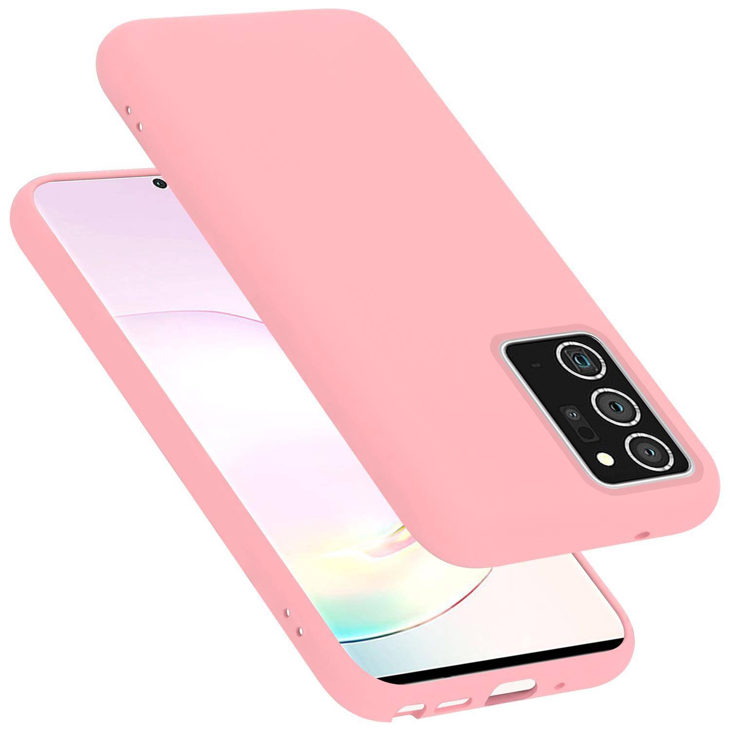 Cadorabo Schutzhülle für Samsung Galaxy NOTE 20 PLUS Hülle in Rosa Handyhülle Case Cover TPU Etui