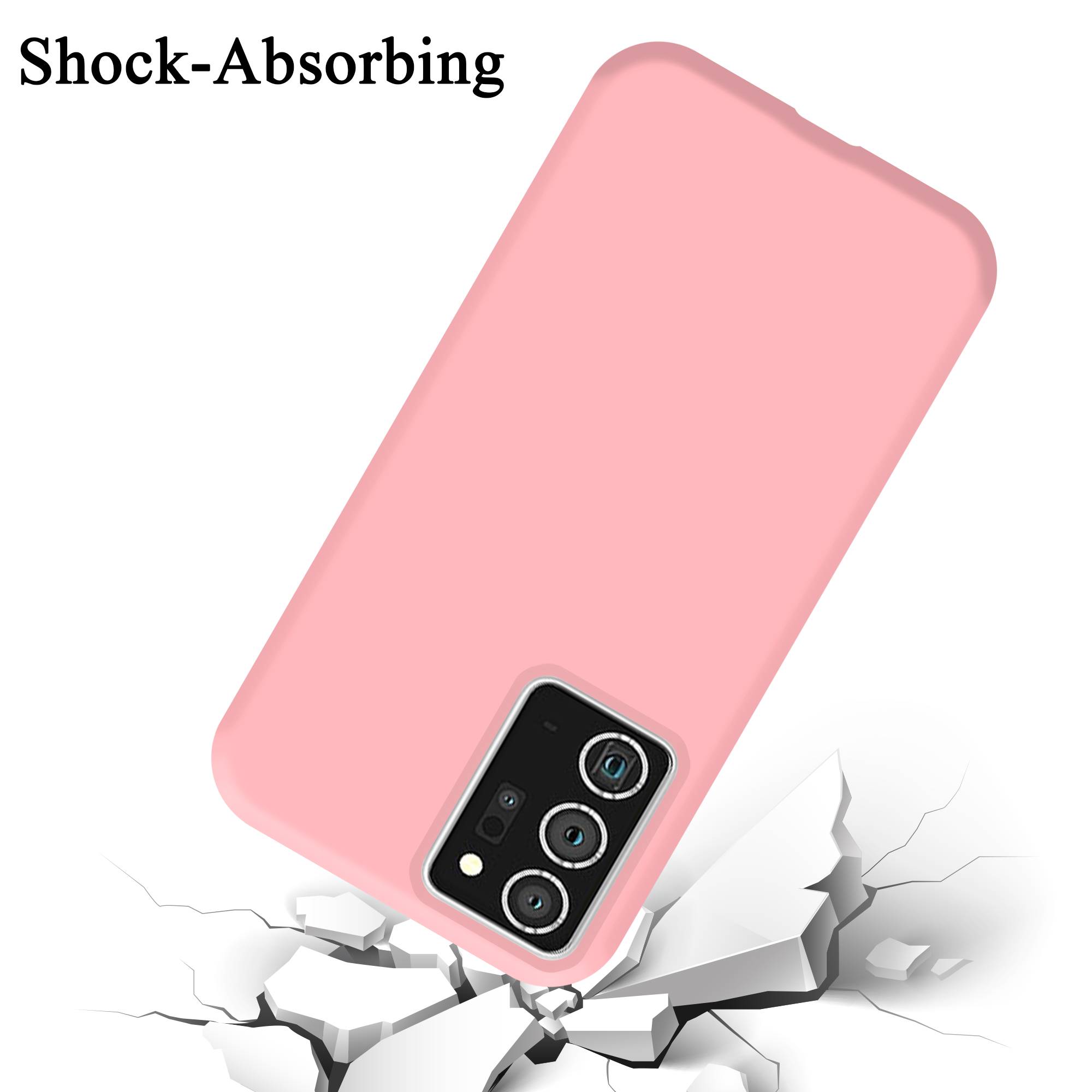 Cadorabo Schutzhülle für Samsung Galaxy NOTE 20 PLUS Hülle in Rosa Handyhülle Case Cover TPU Etui