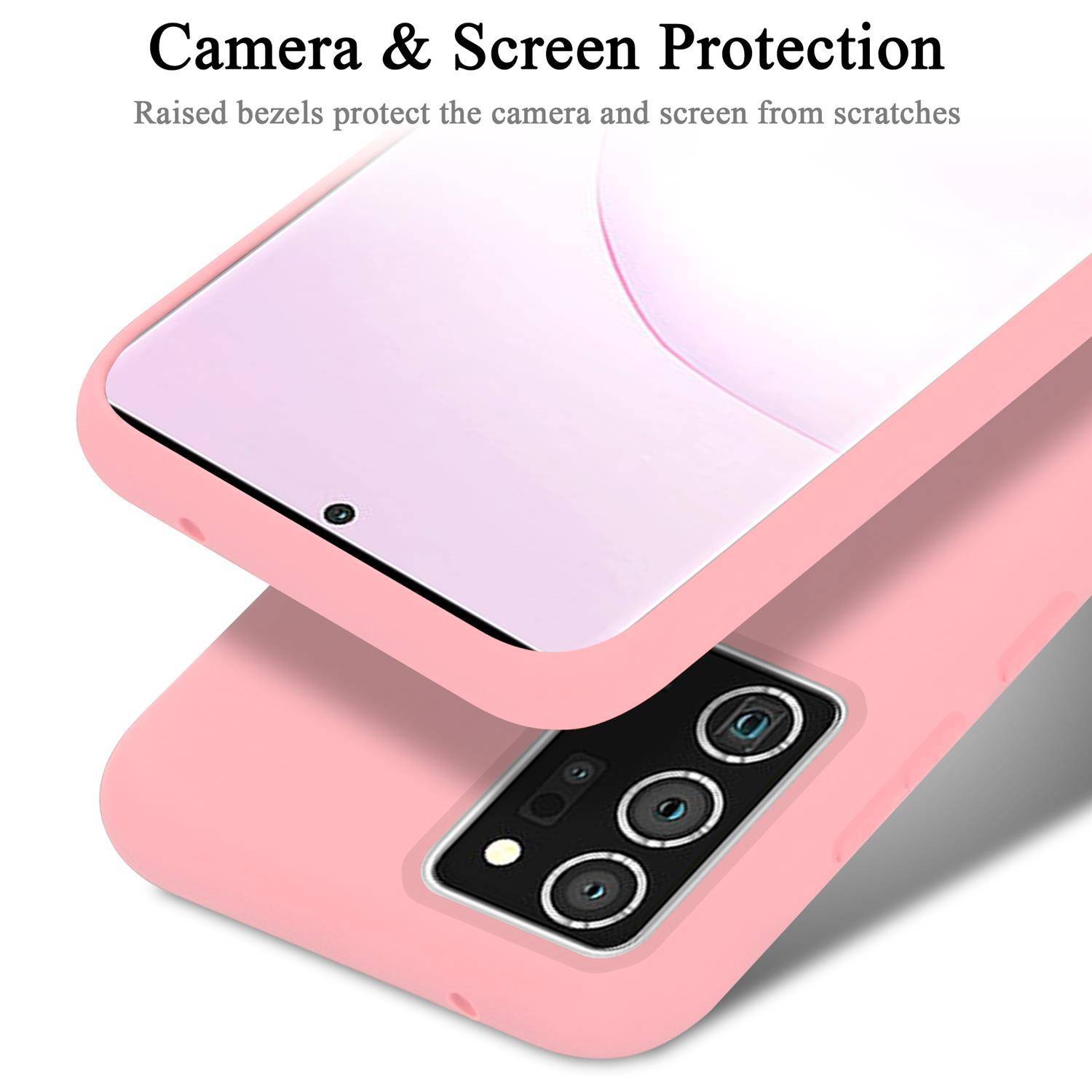 Cadorabo Schutzhülle für Samsung Galaxy NOTE 20 PLUS Hülle in Rosa Handyhülle Case Cover TPU Etui