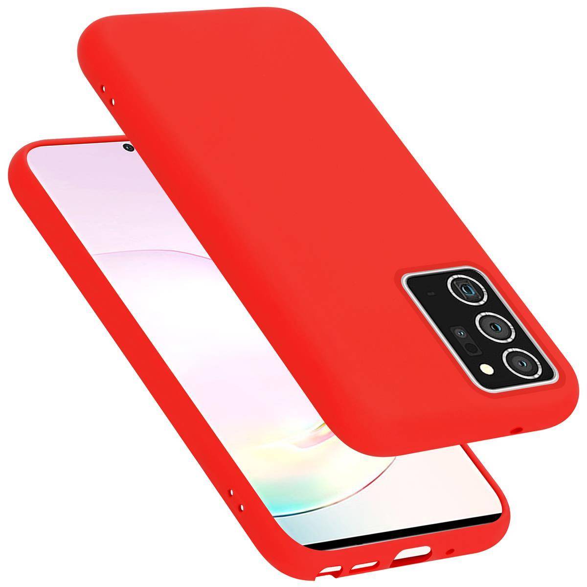 Cadorabo Schutzhülle für Samsung Galaxy NOTE 20 PLUS Hülle in Rot Handyhülle Case Cover TPU Etui