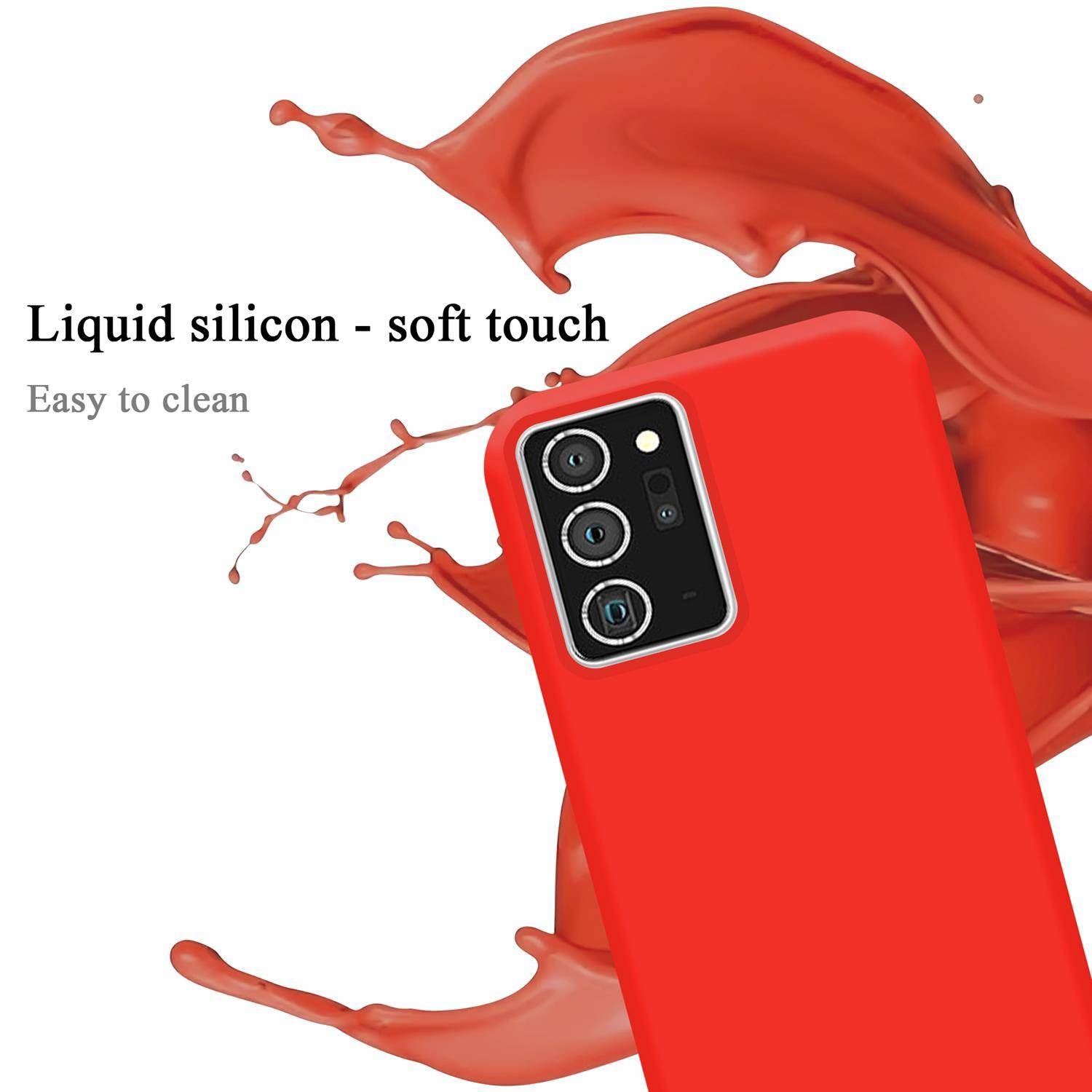 Cadorabo Schutzhülle für Samsung Galaxy NOTE 20 PLUS Hülle in Rot Handyhülle Case Cover TPU Etui