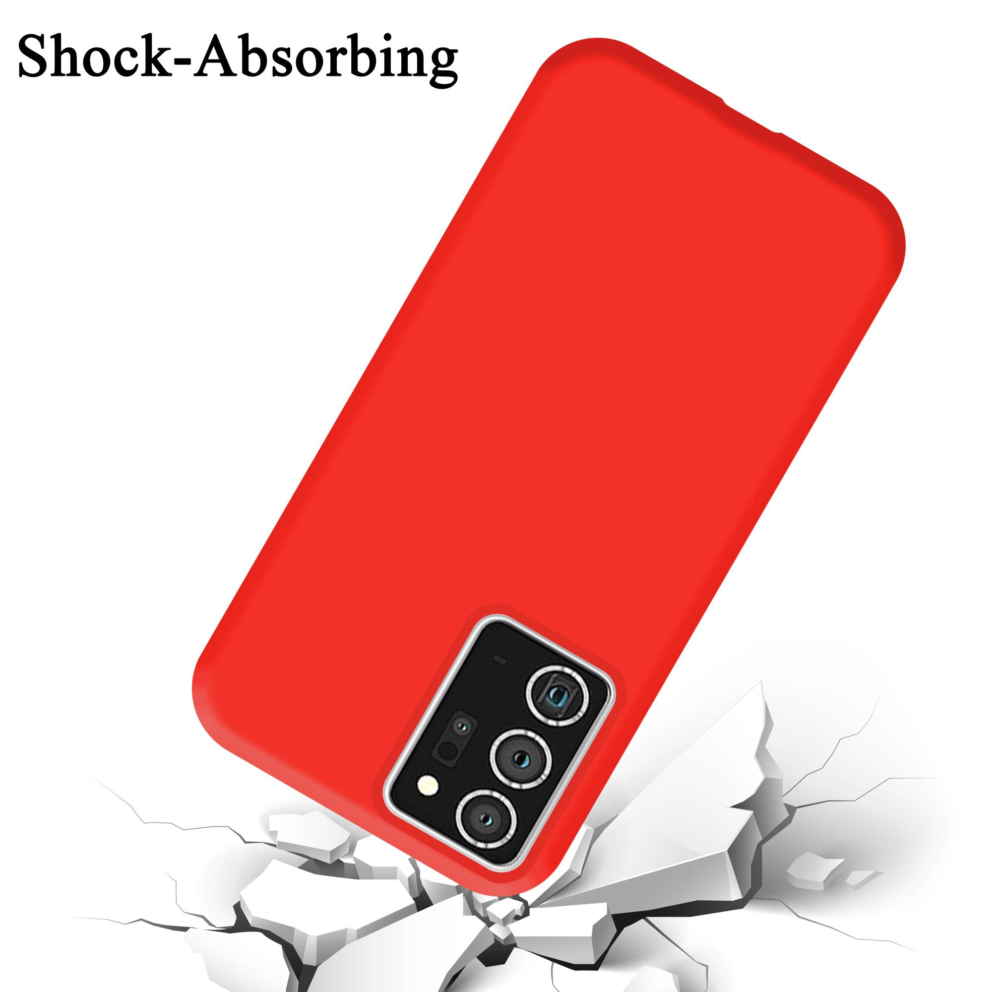 Cadorabo Schutzhülle für Samsung Galaxy NOTE 20 PLUS Hülle in Rot Handyhülle Case Cover TPU Etui