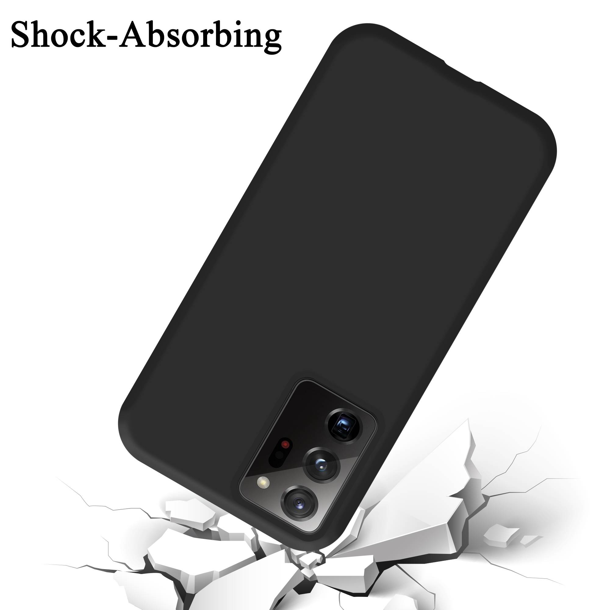 Cadorabo Schutzhülle für Samsung Galaxy NOTE 20 ULTRA Hülle in Schwarz Handyhülle Case Cover TPU Etui