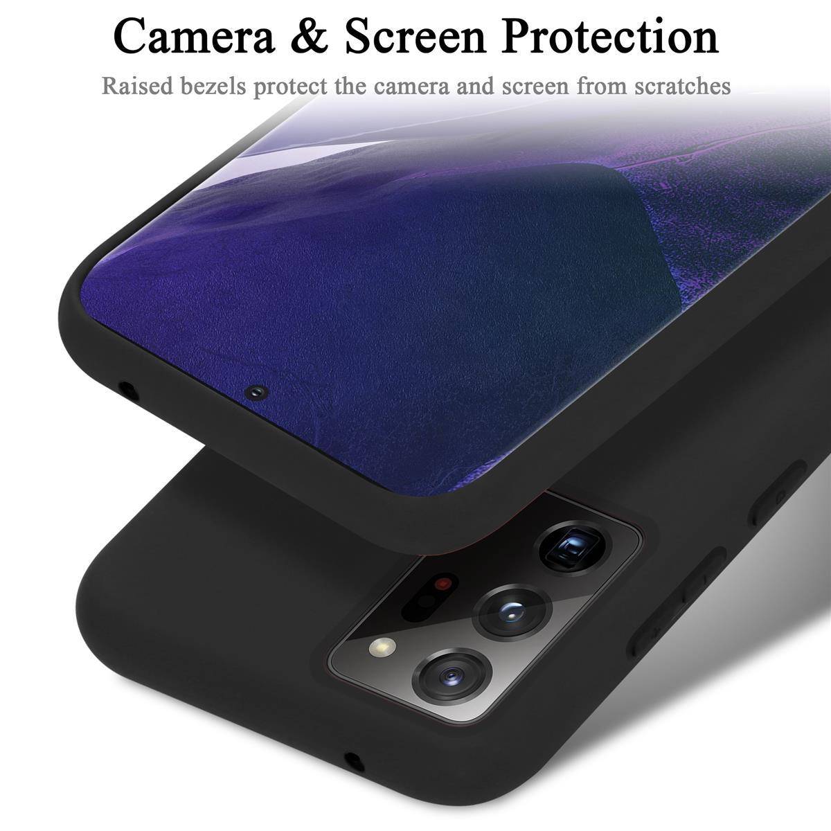 Cadorabo Schutzhülle für Samsung Galaxy NOTE 20 ULTRA Hülle in Schwarz Handyhülle Case Cover TPU Etui