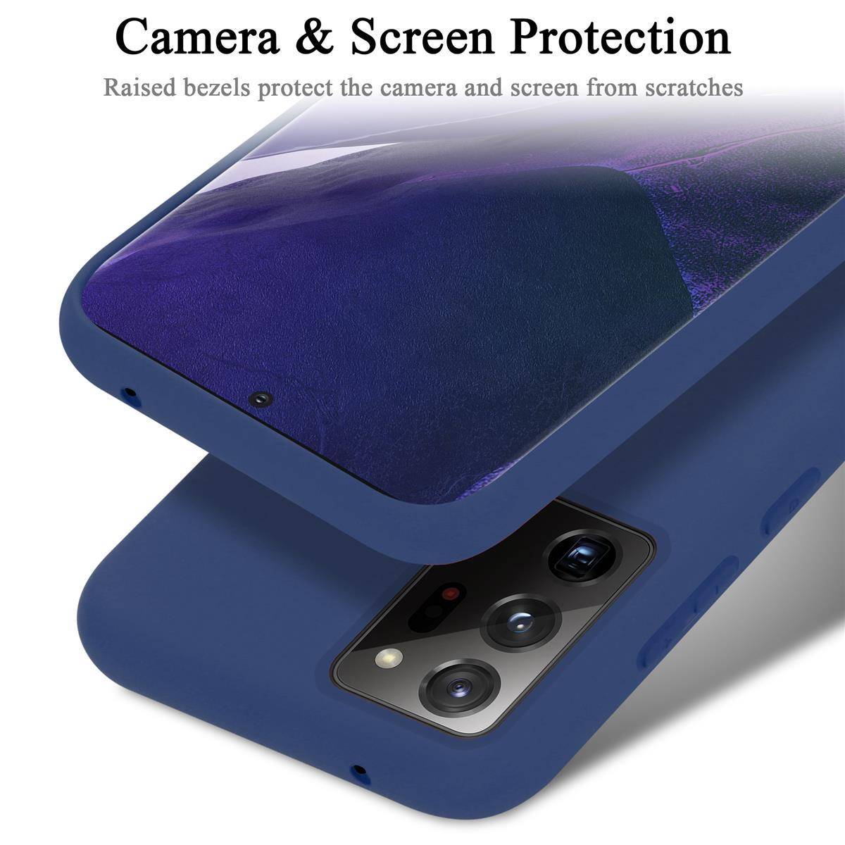 Cadorabo Schutzhülle für Samsung Galaxy NOTE 20 ULTRA Hülle in Blau Handyhülle Case Cover TPU Etui