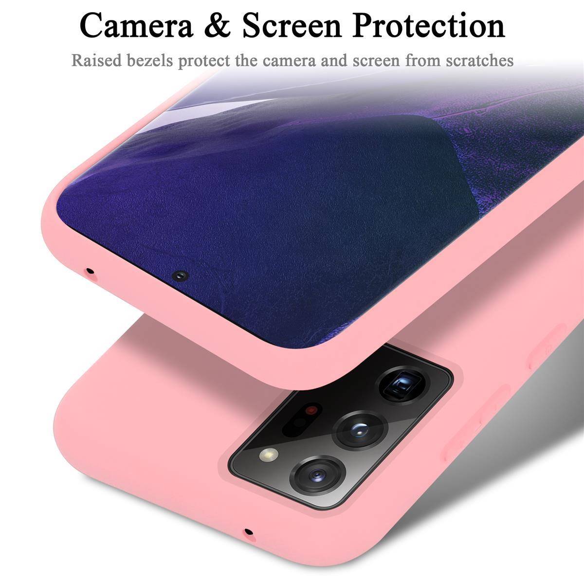 Cadorabo Schutzhülle für Samsung Galaxy NOTE 20 ULTRA Hülle in Rosa Handyhülle Case Cover TPU Etui