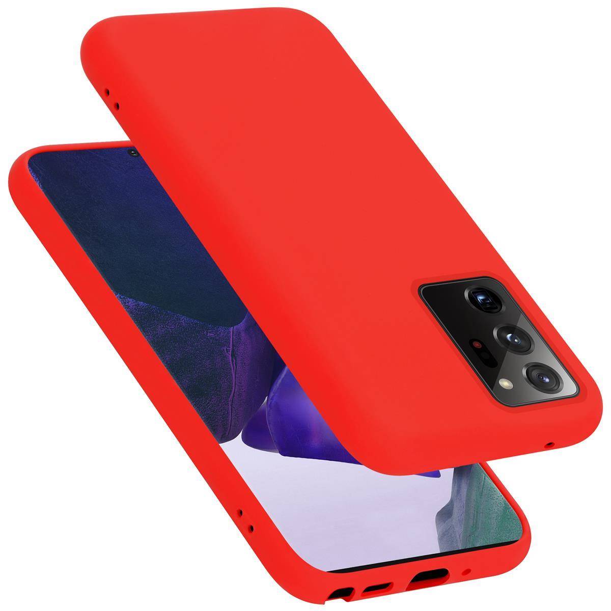 Cadorabo Schutzhülle für Samsung Galaxy NOTE 20 ULTRA Hülle in Rot Handyhülle Case Cover TPU Etui