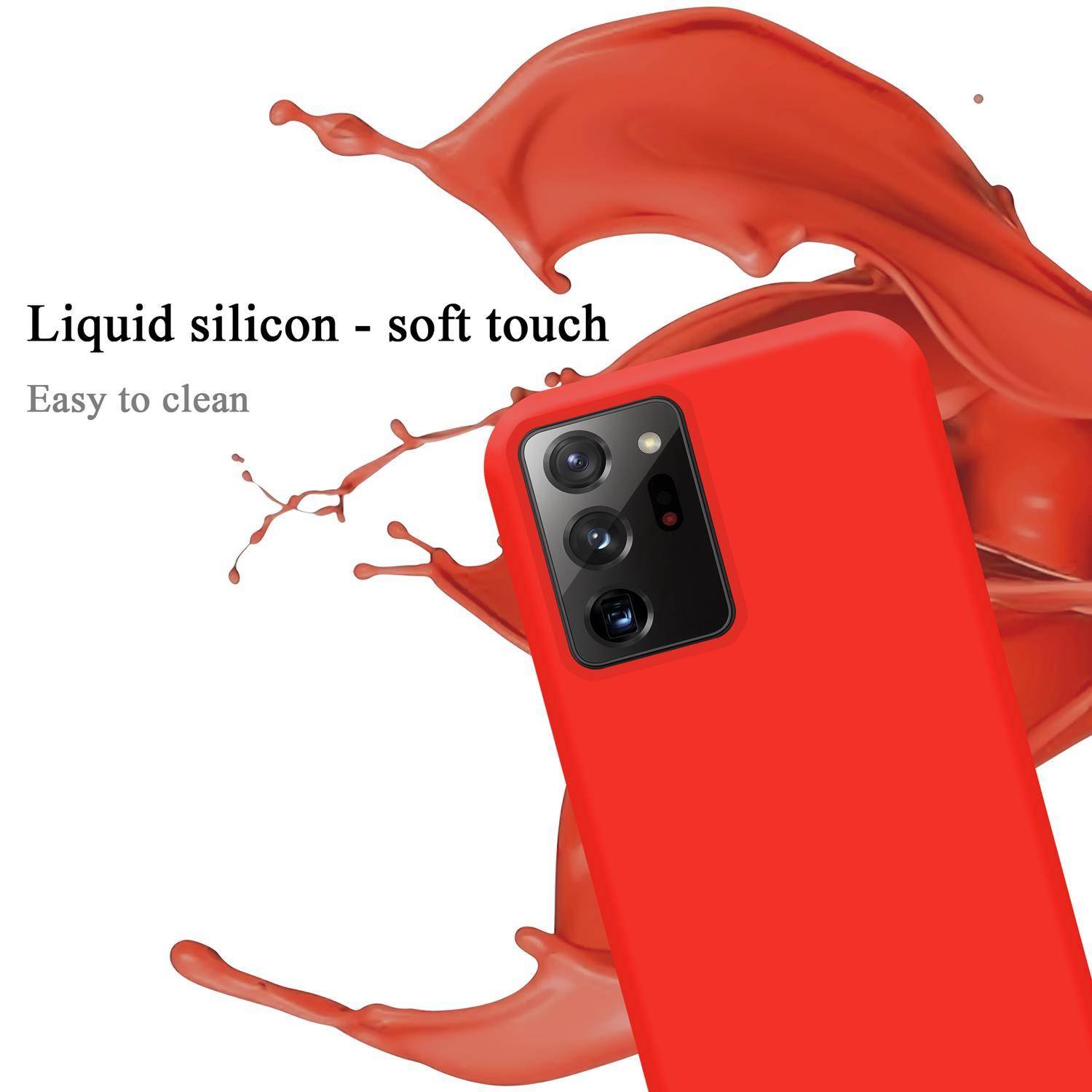 Cadorabo Schutzhülle für Samsung Galaxy NOTE 20 ULTRA Hülle in Rot Handyhülle Case Cover TPU Etui