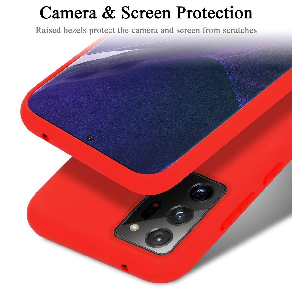 Cadorabo Schutzhülle für Samsung Galaxy NOTE 20 ULTRA Hülle in Rot Handyhülle Case Cover TPU Etui