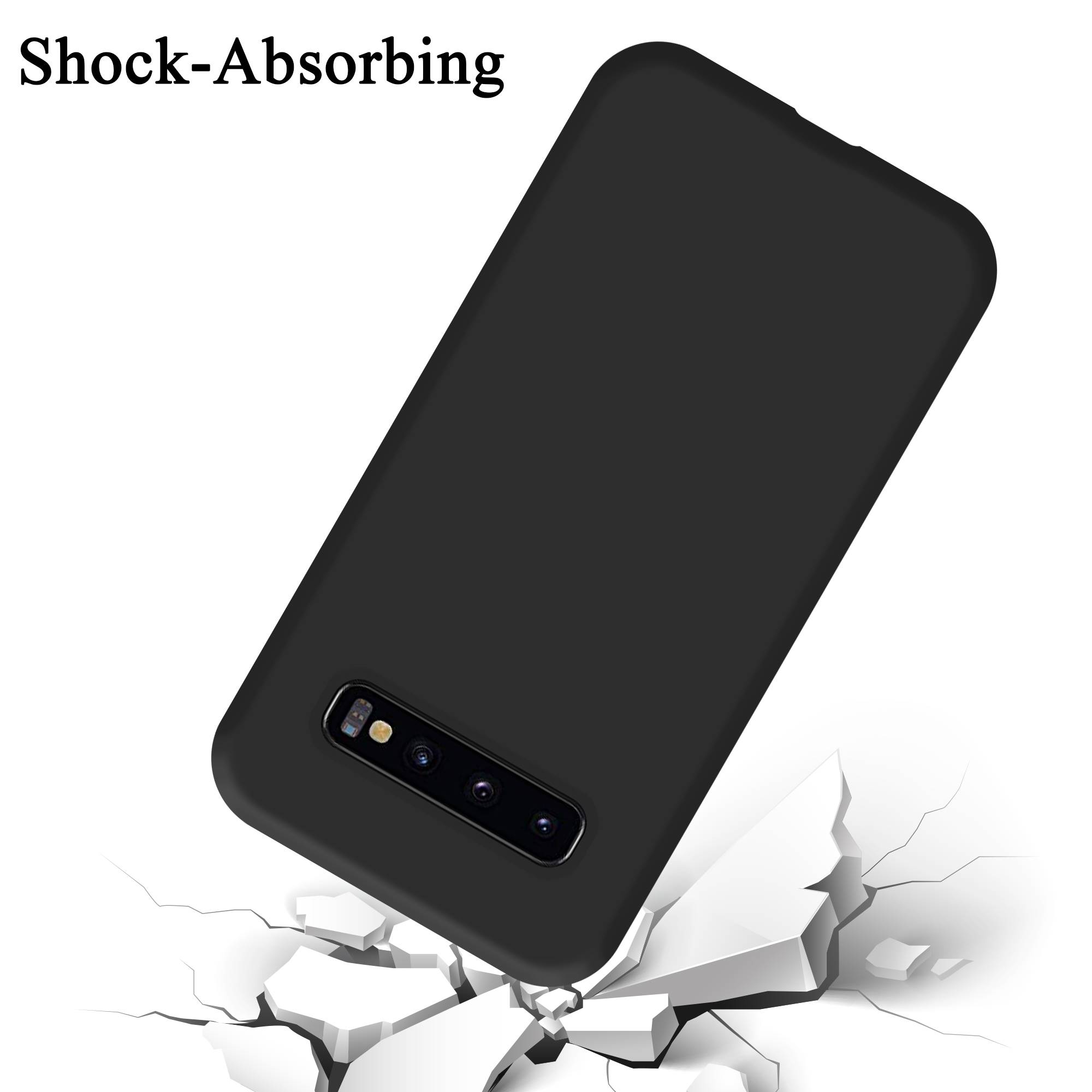 Cadorabo Schutzhülle für Samsung Galaxy S10 5G Hülle in Schwarz Handyhülle Case Cover TPU Etui