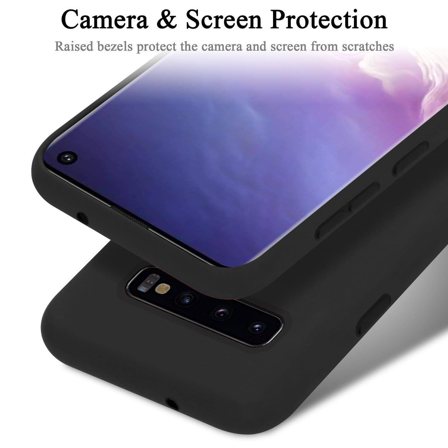 Cadorabo Schutzhülle für Samsung Galaxy S10 5G Hülle in Schwarz Handyhülle Case Cover TPU Etui