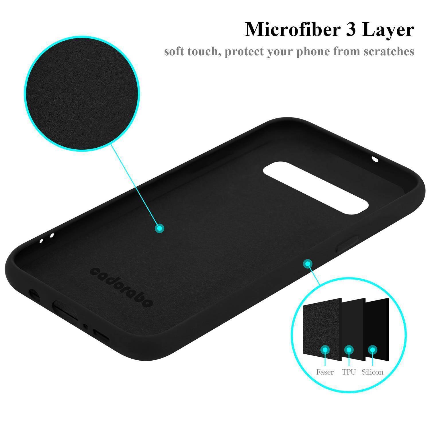 Cadorabo Schutzhülle für Samsung Galaxy S10 PLUS Hülle in Schwarz Handyhülle Case Cover TPU Etui