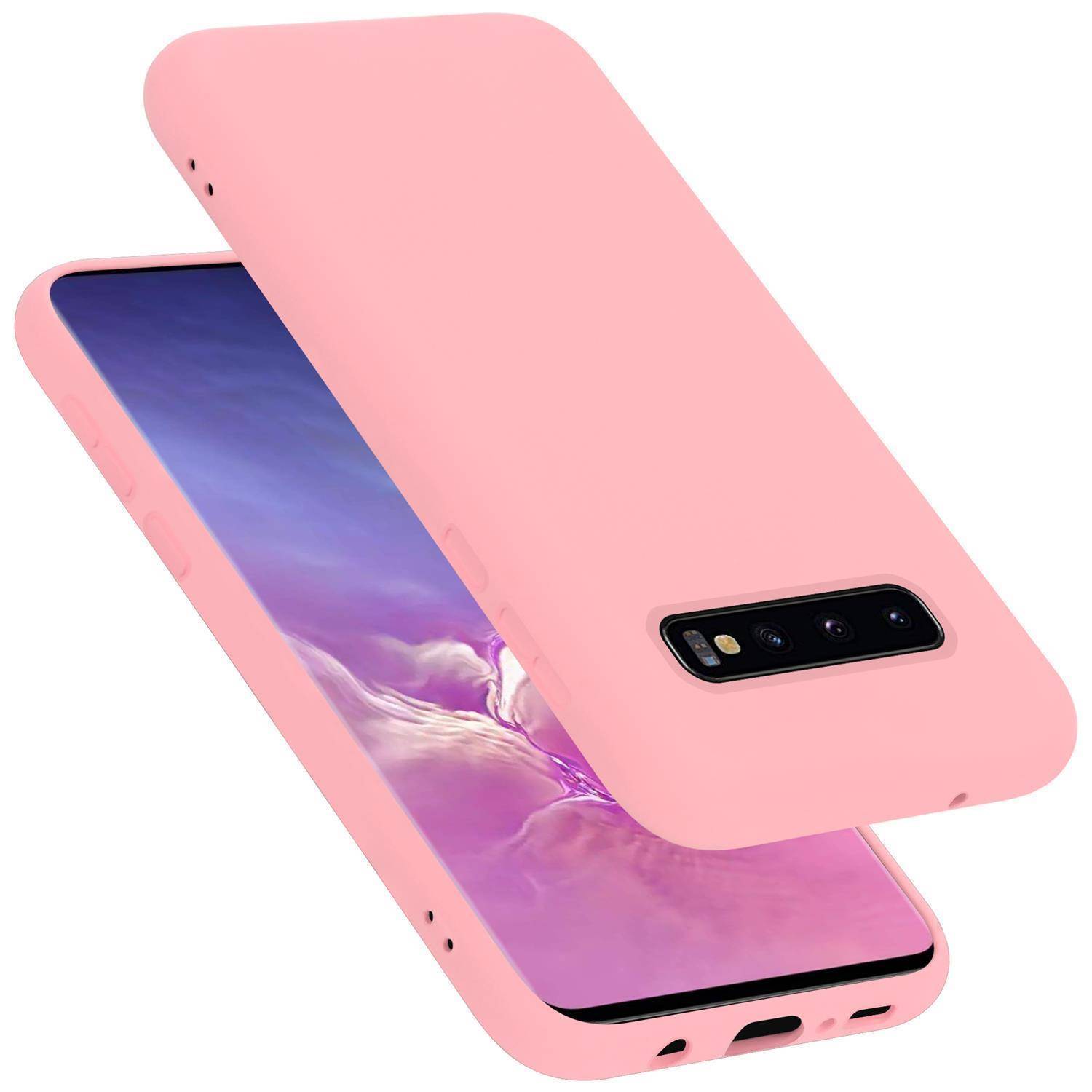Cadorabo Schutzhülle für Samsung Galaxy S10 PLUS Hülle in Rosa Handyhülle Case Cover TPU Etui