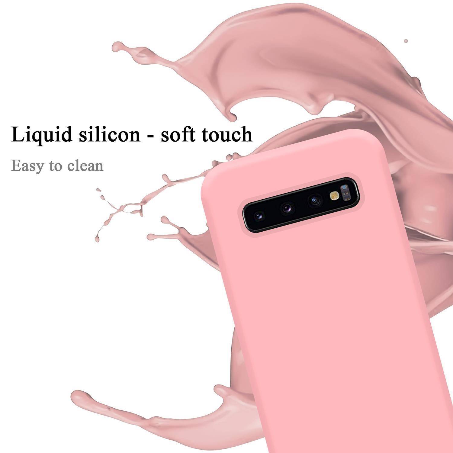 Cadorabo Schutzhülle für Samsung Galaxy S10 PLUS Hülle in Rosa Handyhülle Case Cover TPU Etui