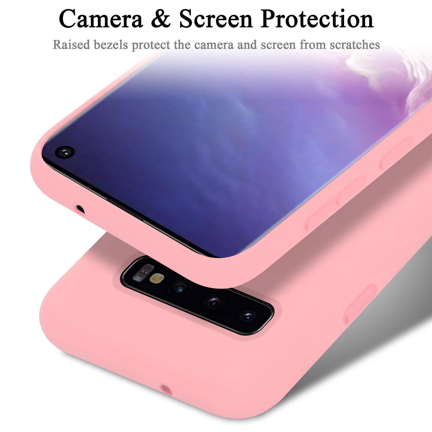 Cadorabo Schutzhülle für Samsung Galaxy S10 PLUS Hülle in Rosa Handyhülle Case Cover TPU Etui