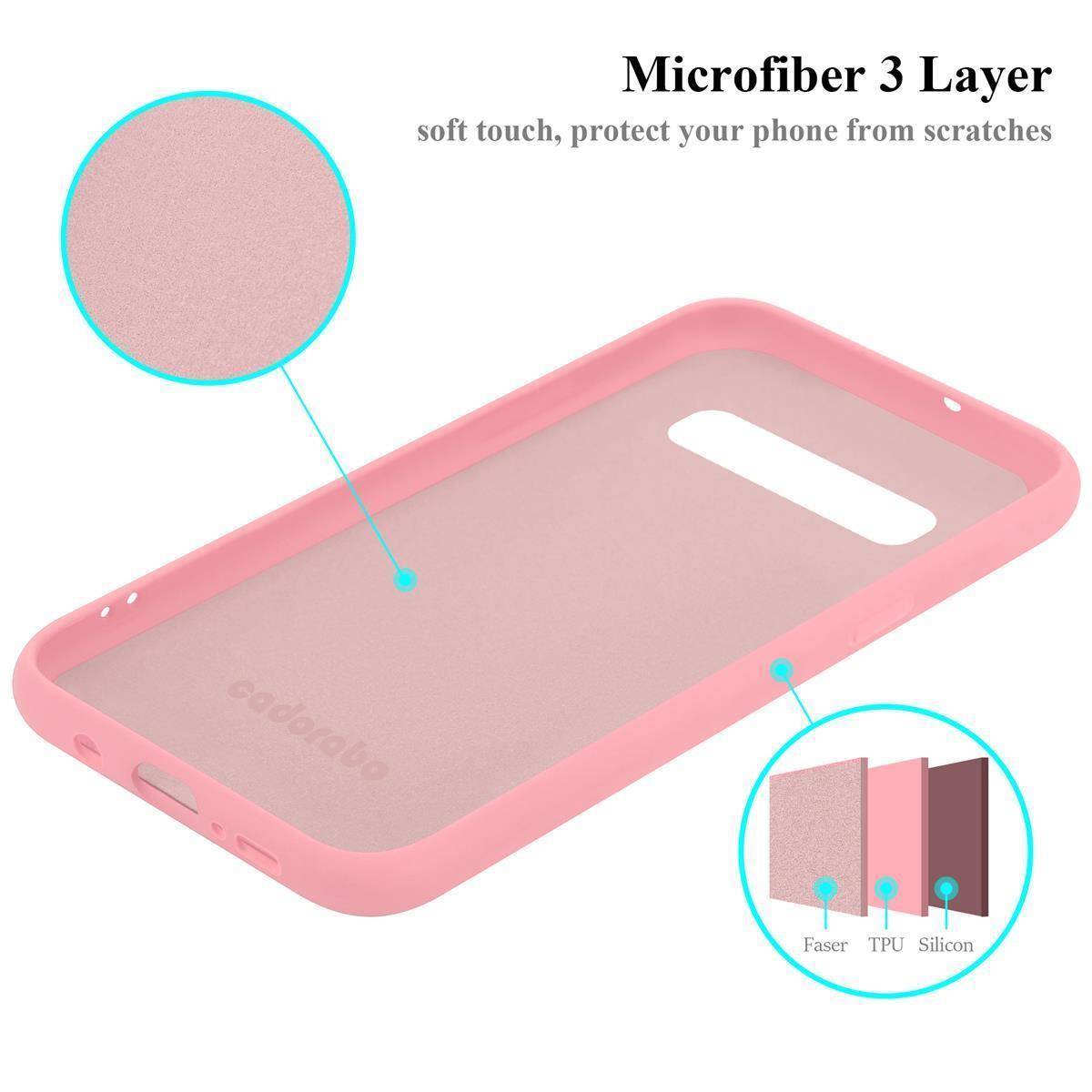 Cadorabo Schutzhülle für Samsung Galaxy S10 PLUS Hülle in Rosa Handyhülle Case Cover TPU Etui