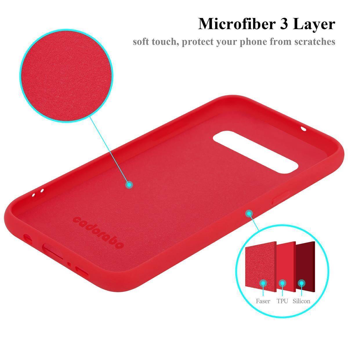 Cadorabo Schutzhülle für Samsung Galaxy S10 PLUS Hülle in Rot Handyhülle Case Cover TPU Etui