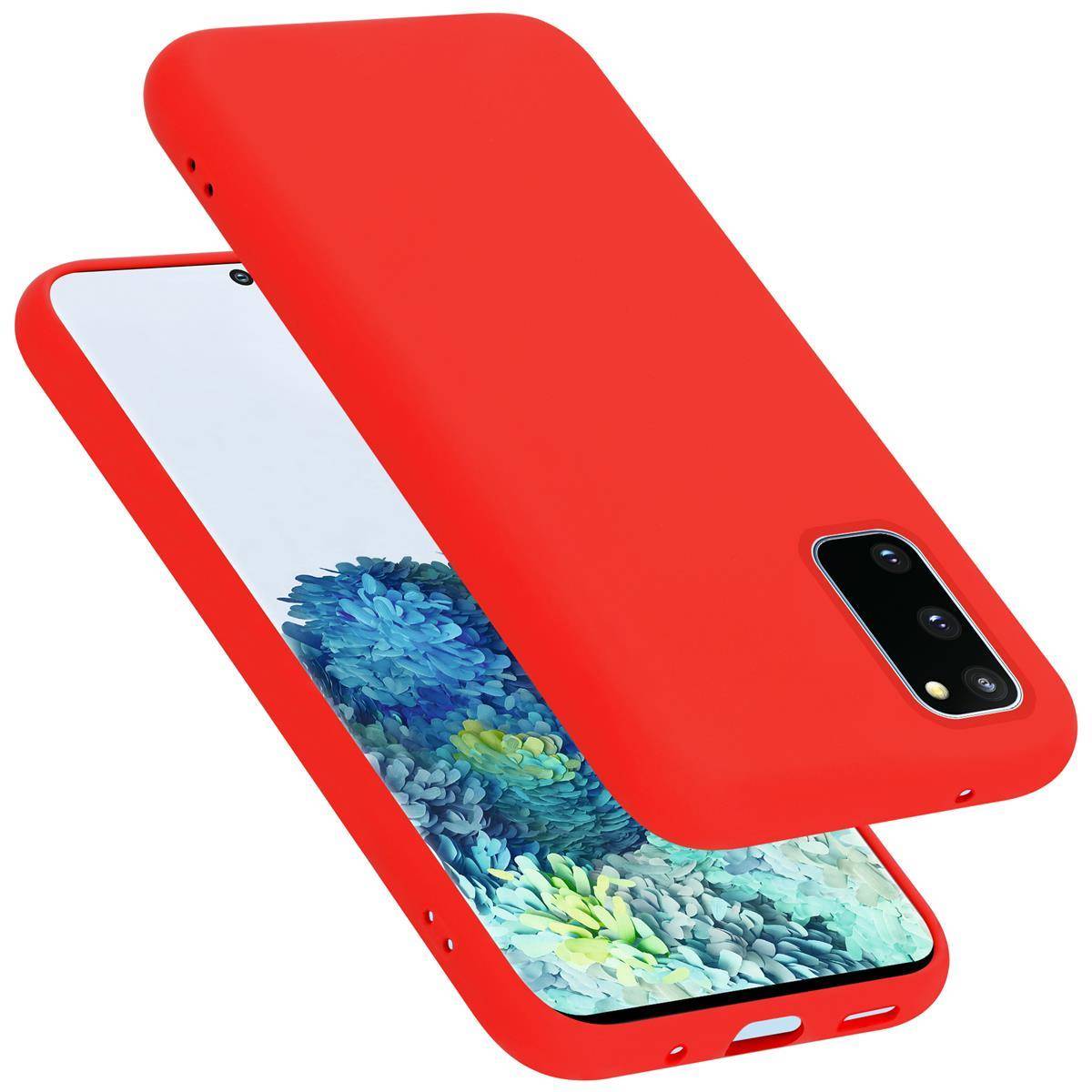 Cadorabo Schutzhülle für Samsung Galaxy S20 FE Hülle in Rot Handyhülle Case Cover TPU Etui
