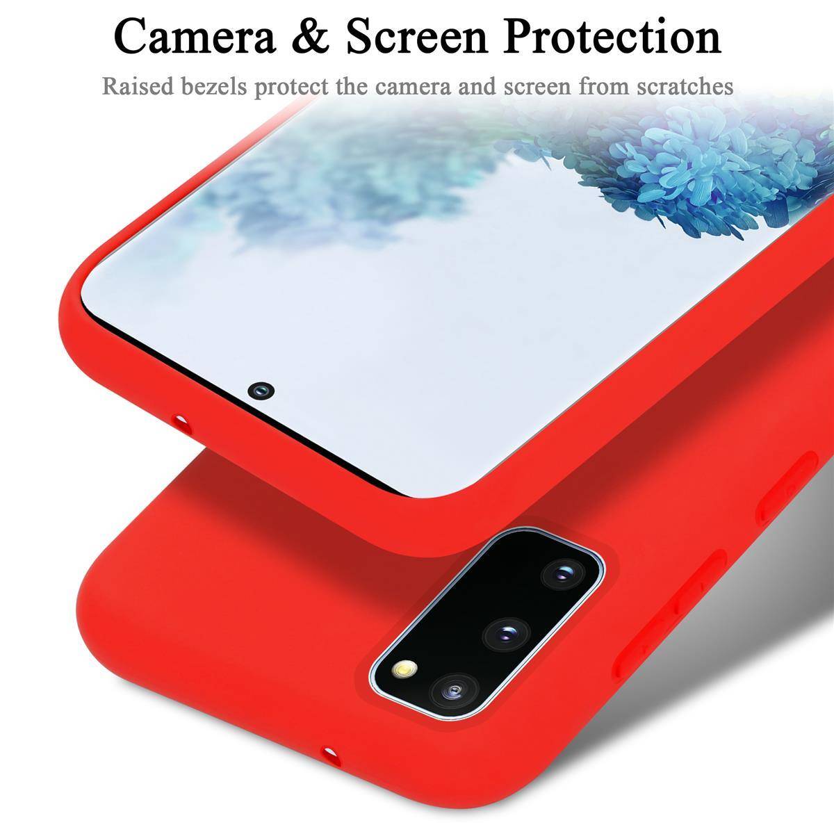 Cadorabo Schutzhülle für Samsung Galaxy S20 FE Hülle in Rot Handyhülle Case Cover TPU Etui