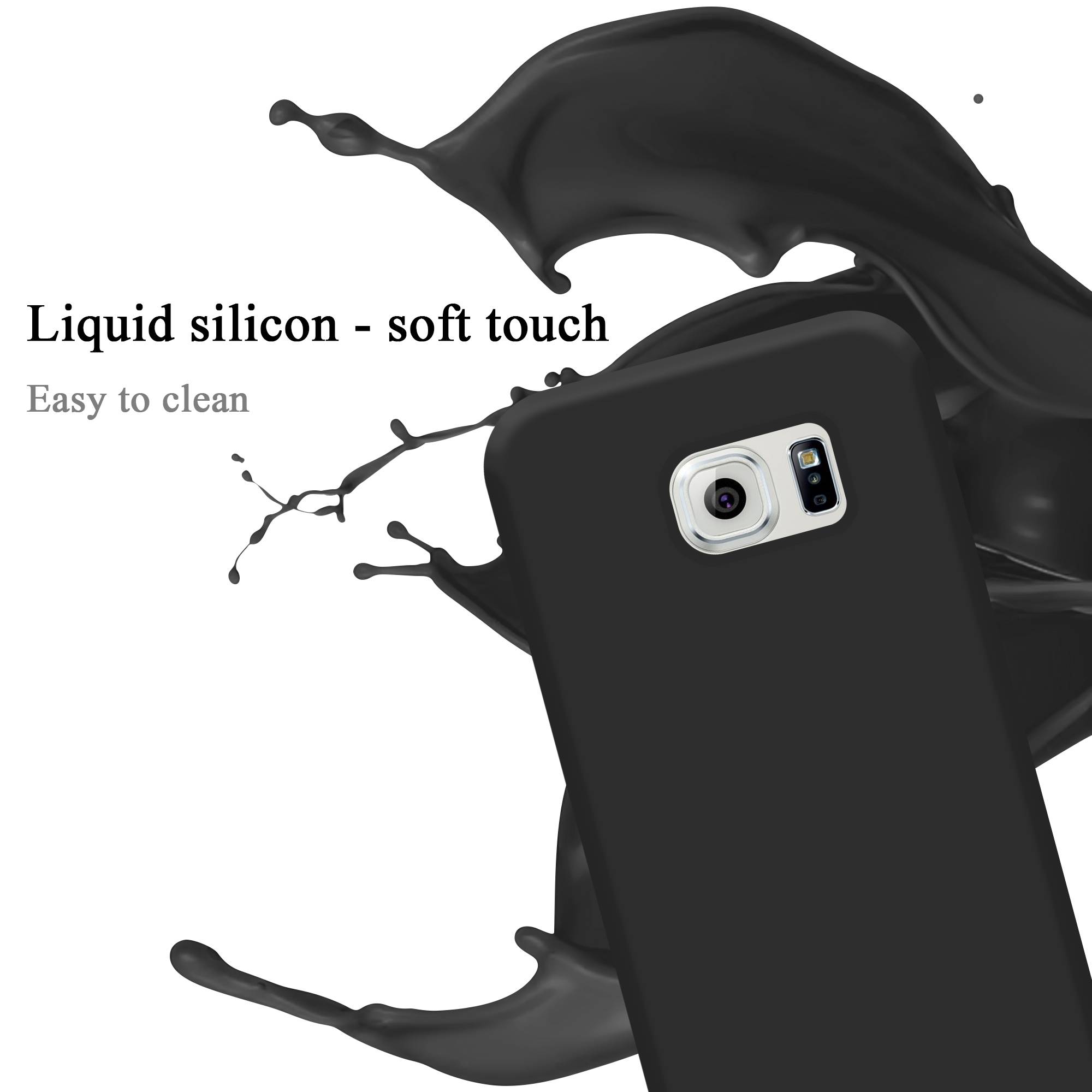 Cadorabo Schutzhülle für Samsung Galaxy S6 EDGE PLUS Hülle in Schwarz Handyhülle Case Cover TPU Etui