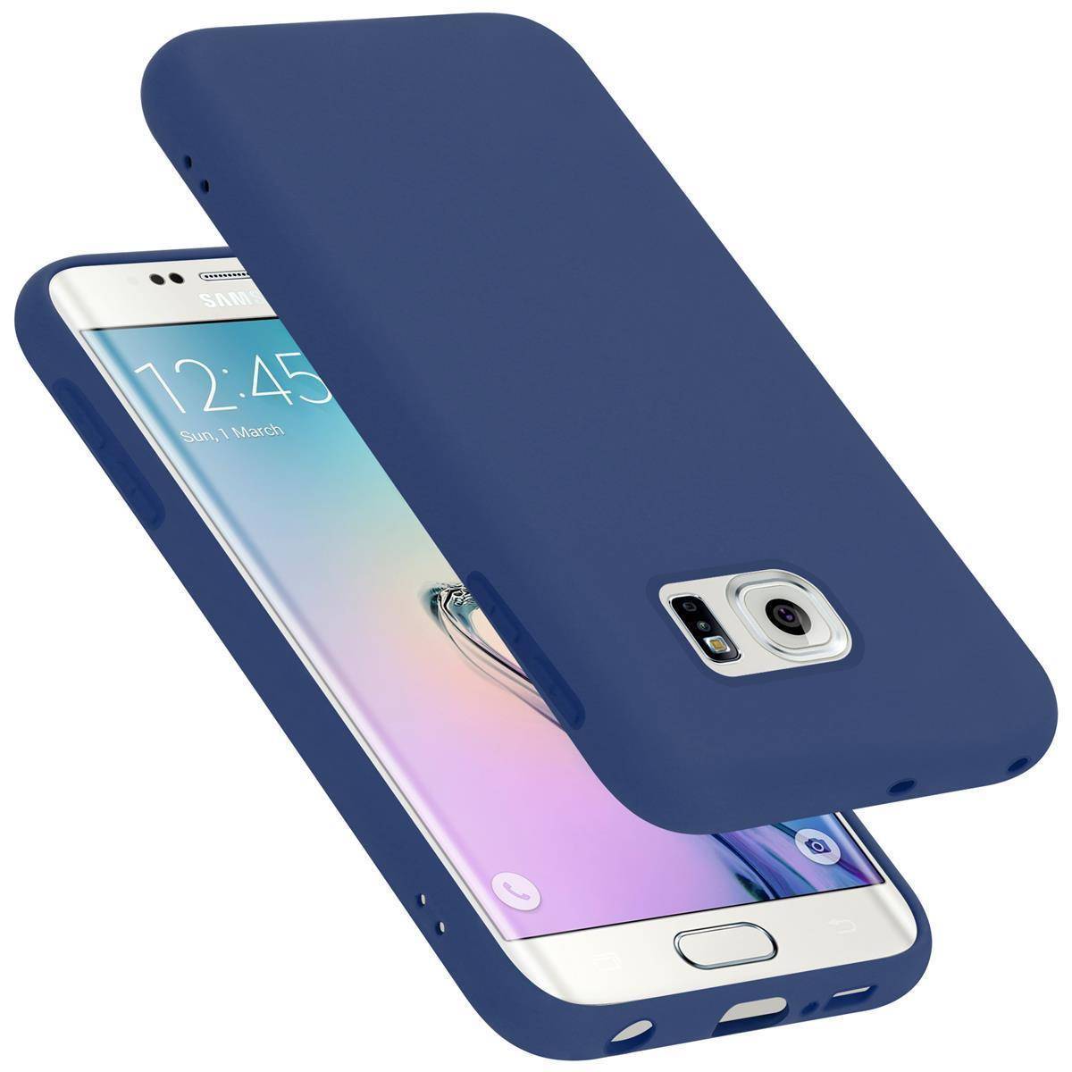 Cadorabo Schutzhülle für Samsung Galaxy S6 EDGE PLUS Hülle in Blau Handyhülle Case Cover TPU Etui