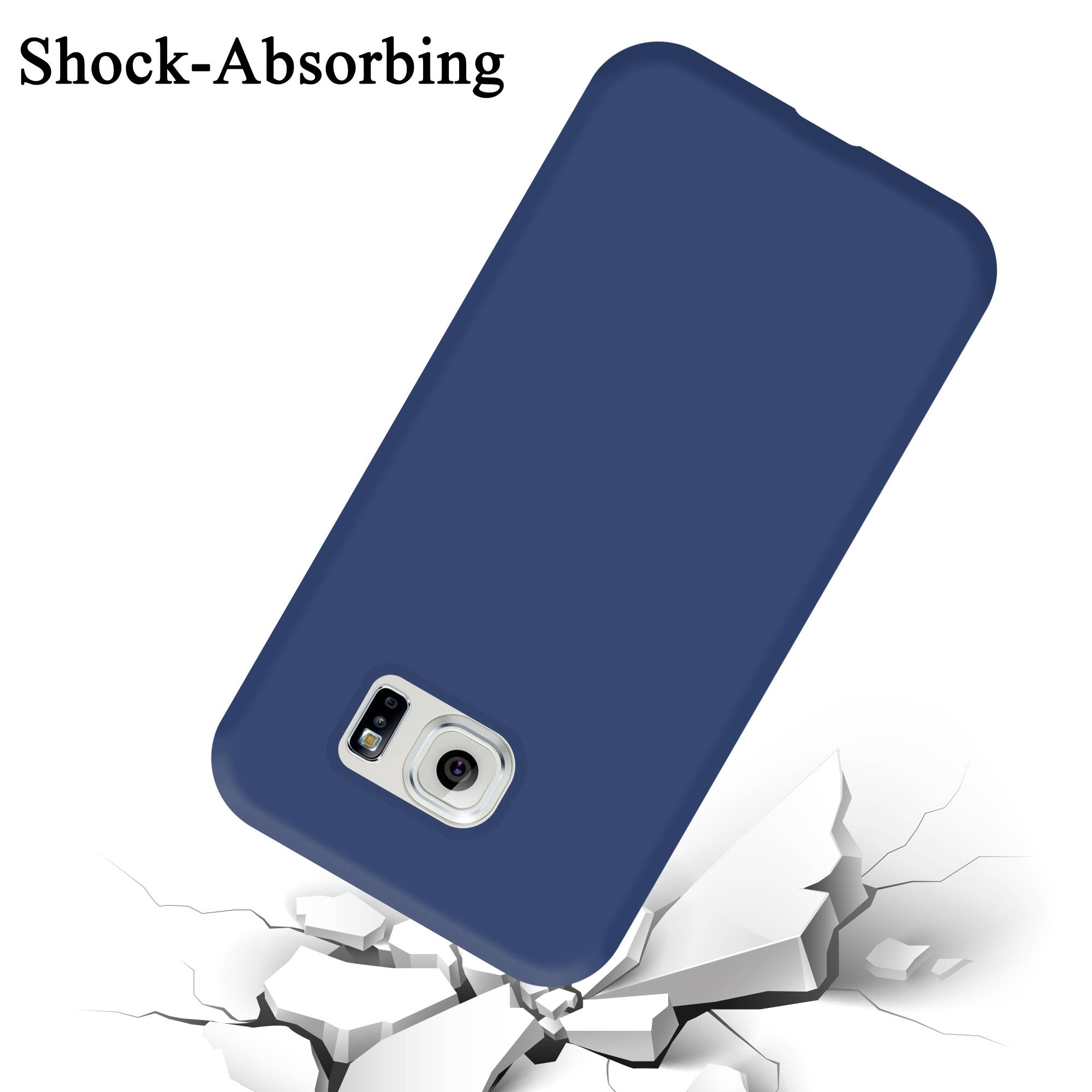 Cadorabo Schutzhülle für Samsung Galaxy S6 EDGE PLUS Hülle in Blau Handyhülle Case Cover TPU Etui