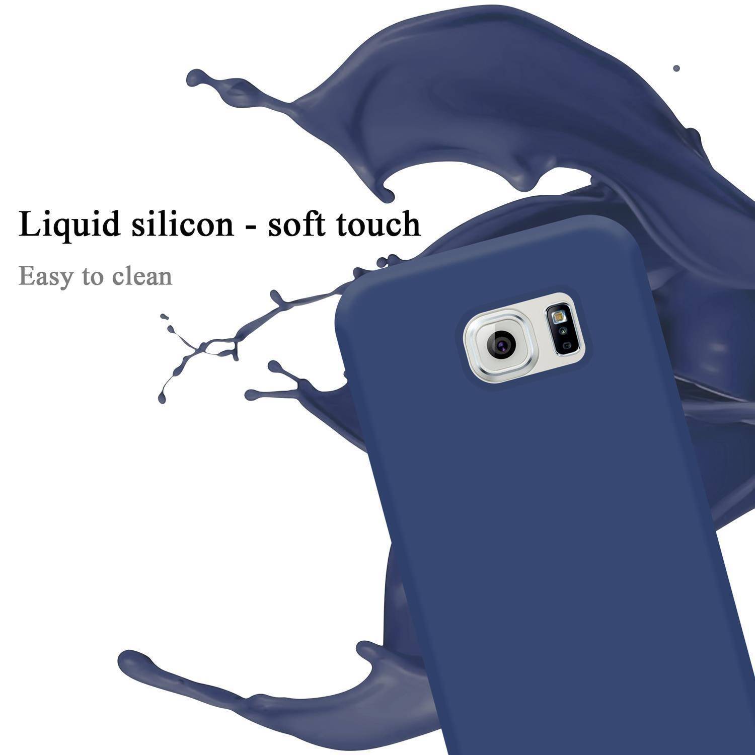 Cadorabo Schutzhülle für Samsung Galaxy S6 EDGE PLUS Hülle in Blau Handyhülle Case Cover TPU Etui