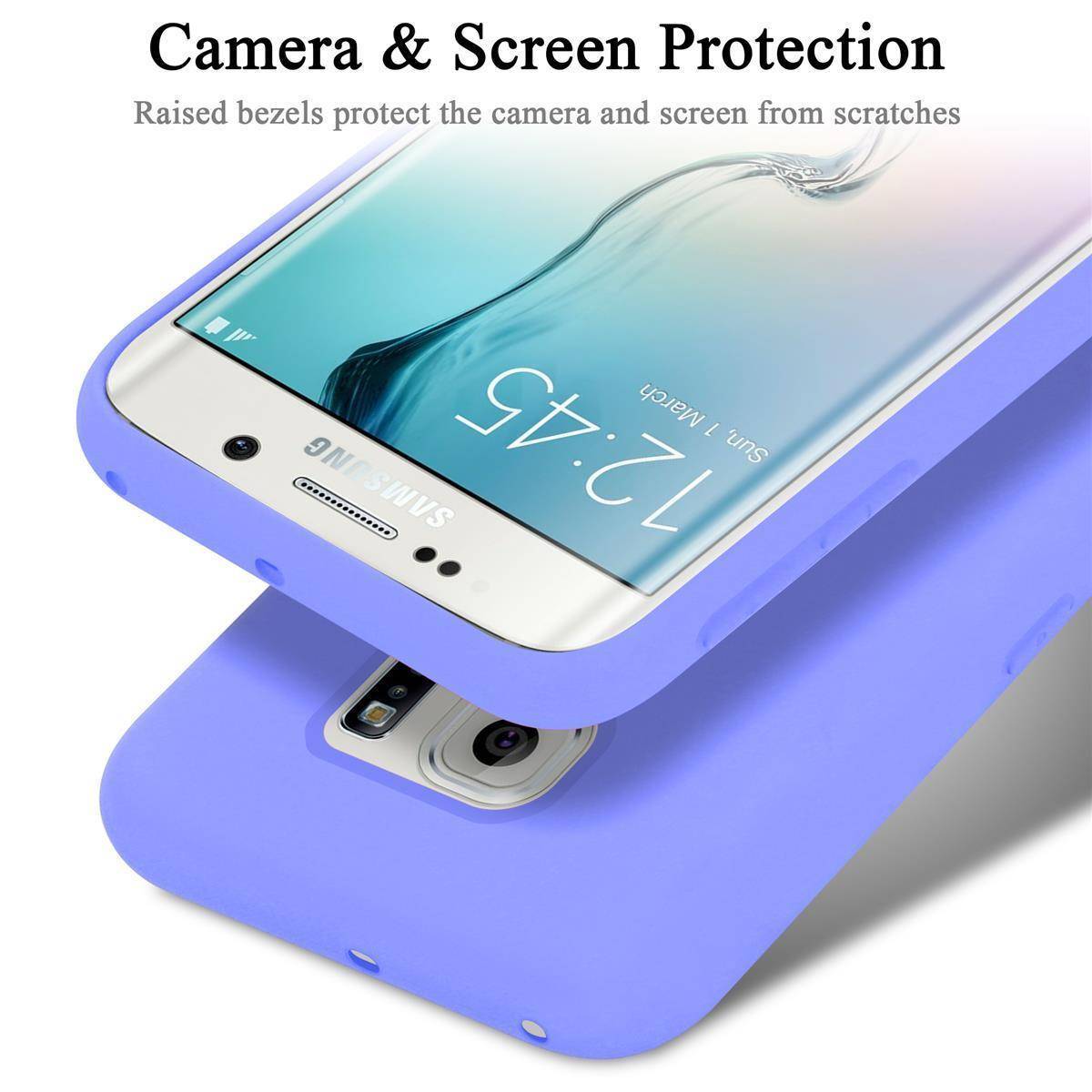 Cadorabo Schutzhülle für Samsung Galaxy S6 EDGE Hülle in Lila Handyhülle Case Cover TPU Etui