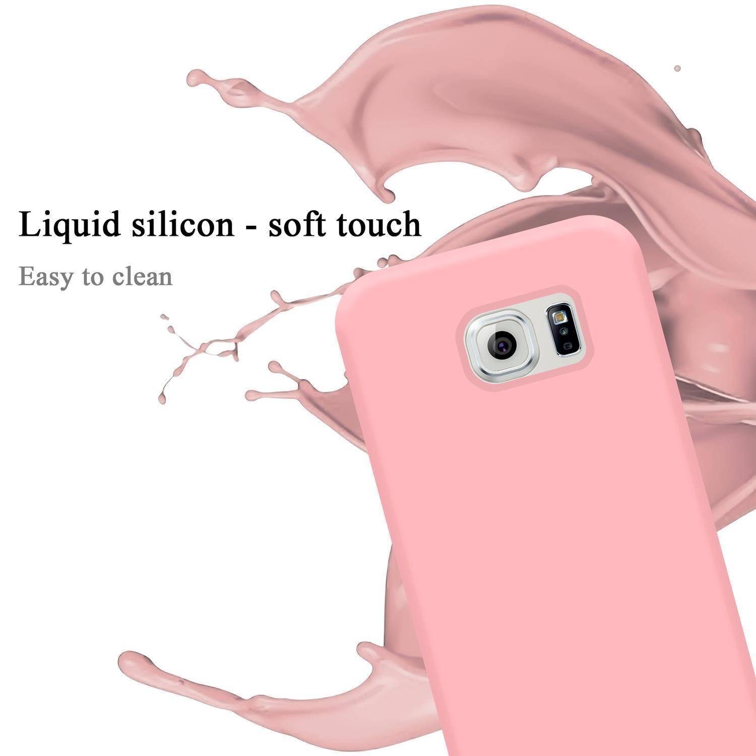 Cadorabo Schutzhülle für Samsung Galaxy S6 EDGE Hülle in Rosa Handyhülle Case Cover TPU Etui