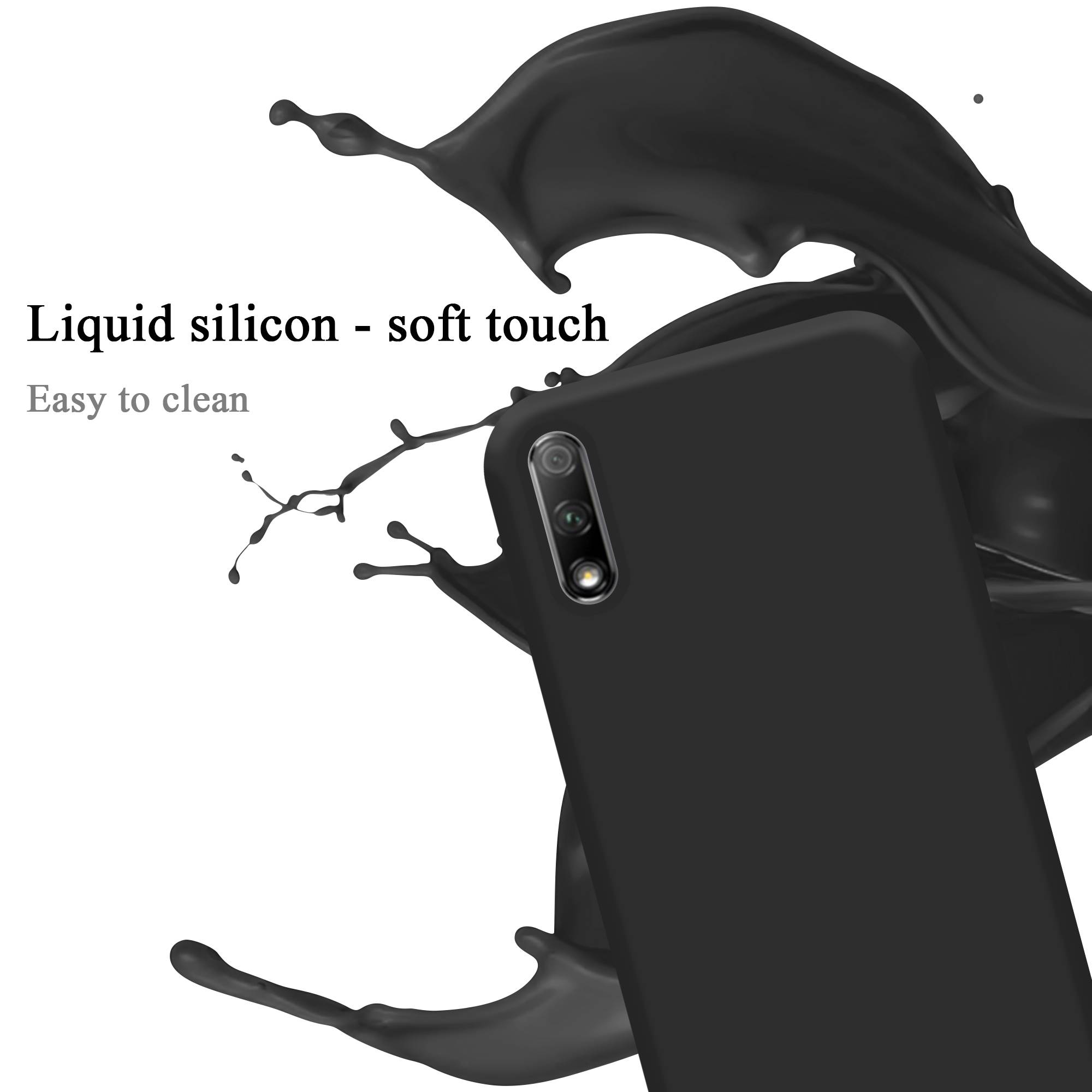 Cadorabo Schutzhülle für Huawei Y9S Hülle in Schwarz Handyhülle Case Cover TPU Etui
