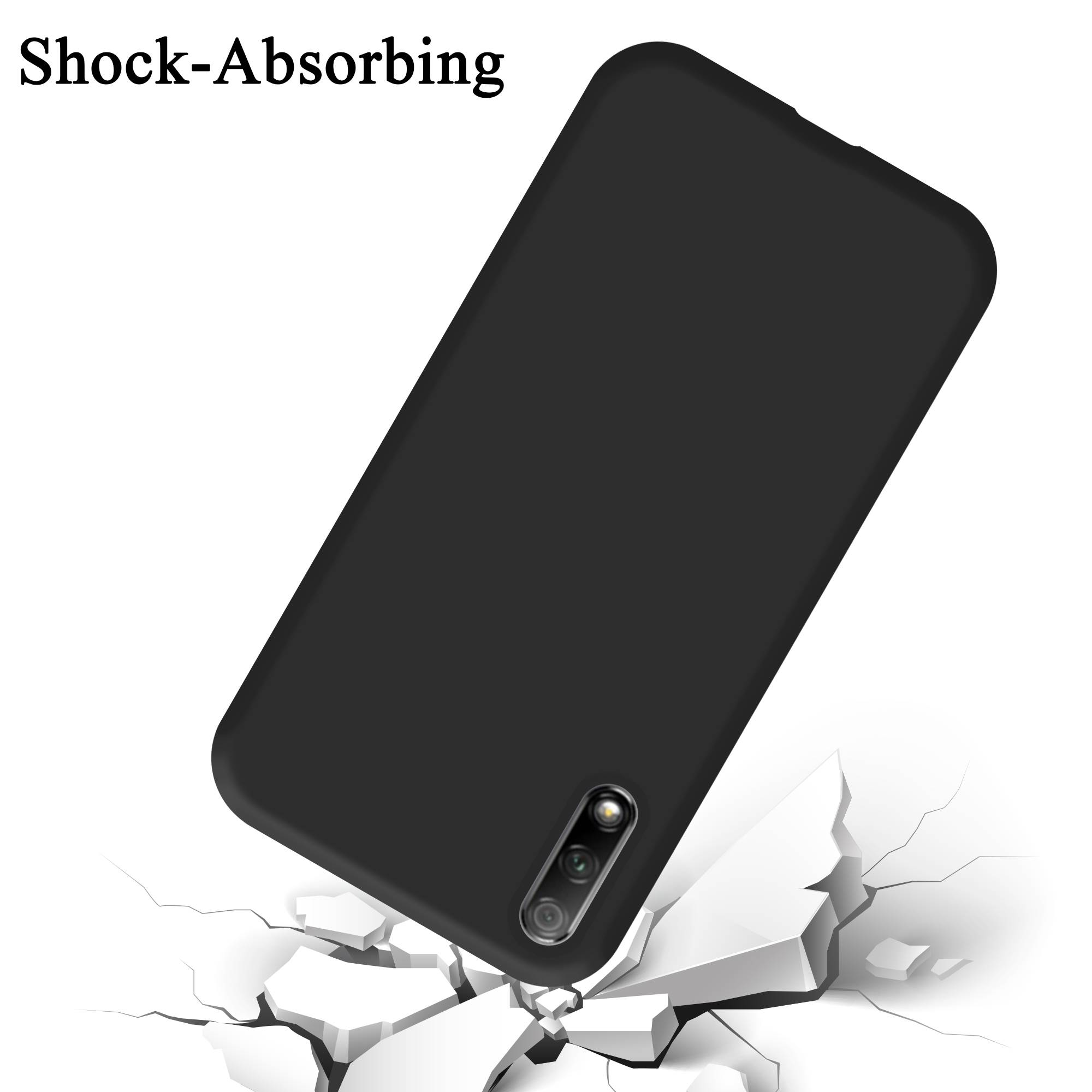 Cadorabo Schutzhülle für Huawei Y9S Hülle in Schwarz Handyhülle Case Cover TPU Etui