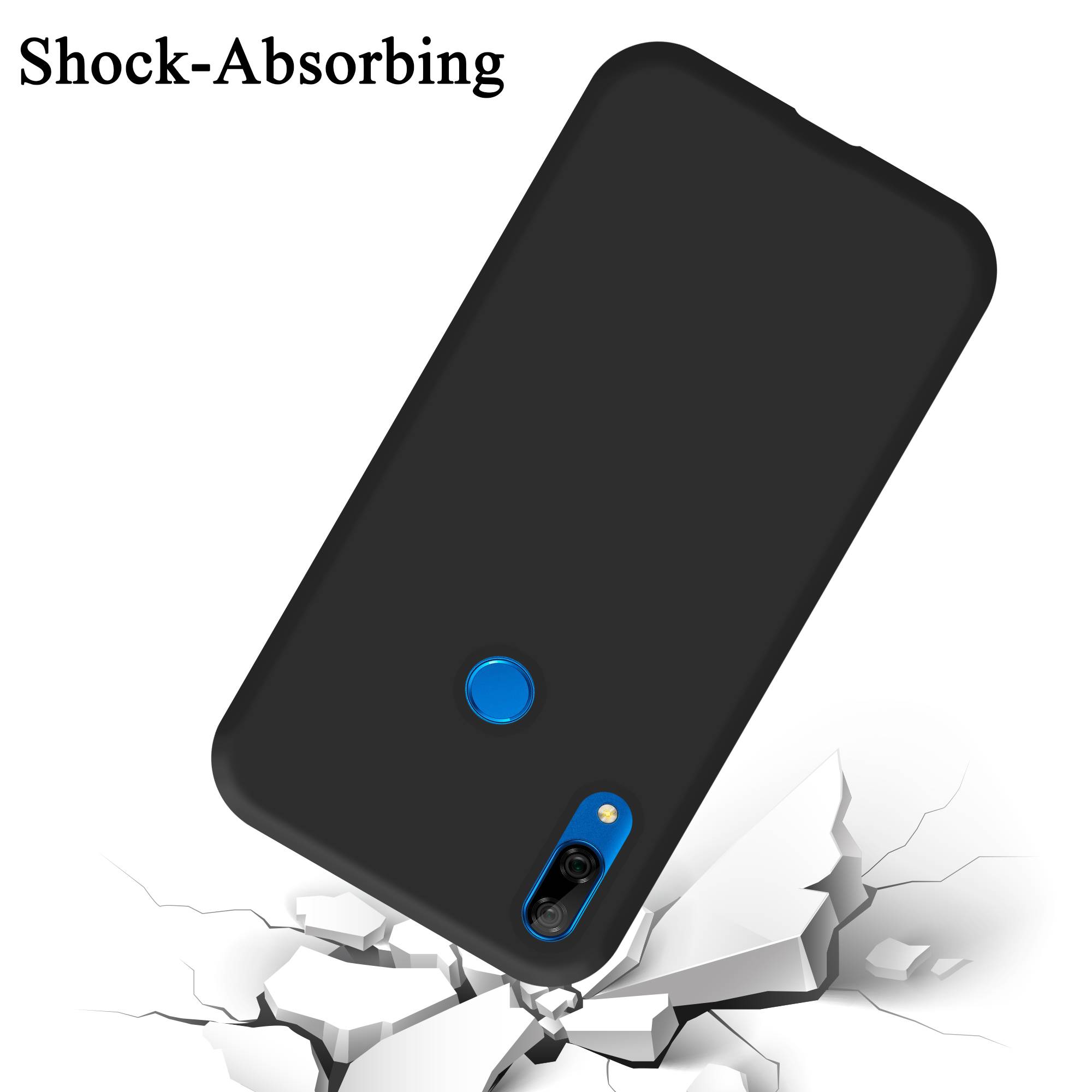 Cadorabo Schutzhülle für Honor 10 LITE / Huawei P SMART 2019 Hülle in Schwarz Handyhülle Case Cover TPU Etui