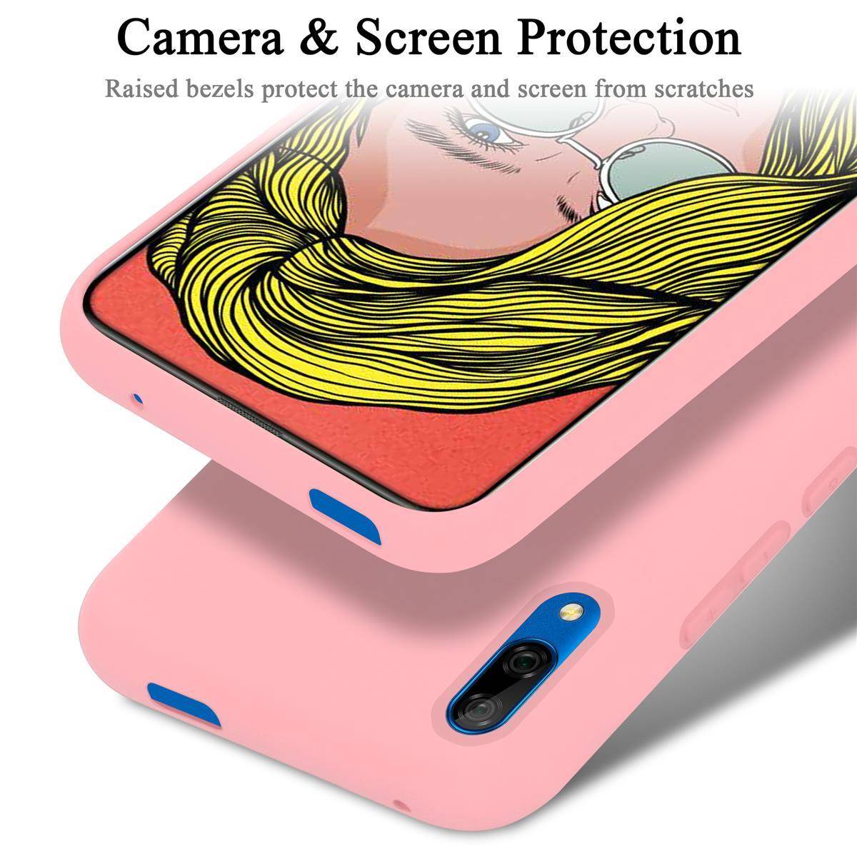 Cadorabo Schutzhülle für Honor 10 LITE / Huawei P SMART 2019 Hülle in Rosa Handyhülle Case Cover TPU Etui
