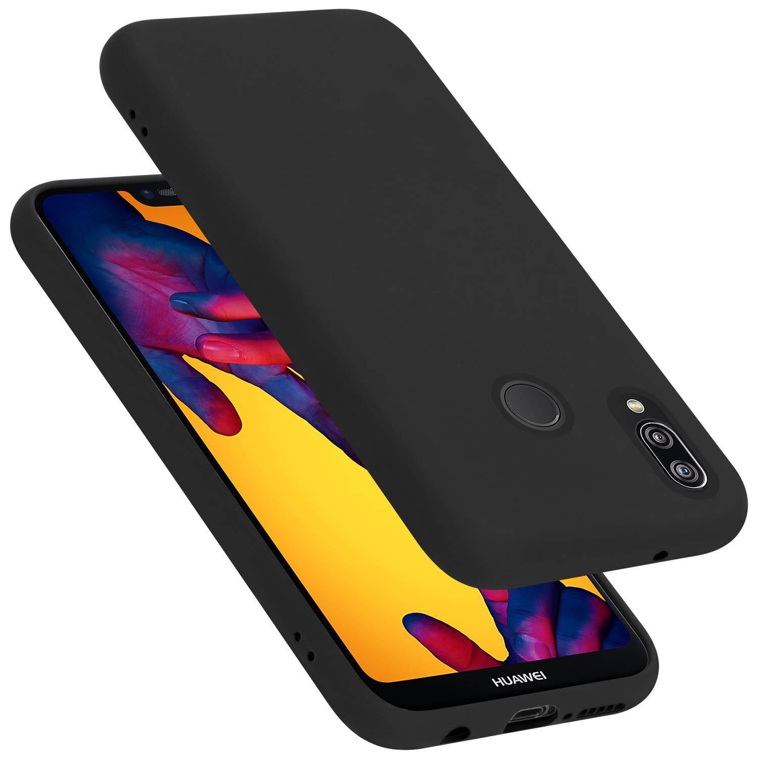 Cadorabo Schutzhülle für Huawei P20 LITE 2018 / NOVA 3E Hülle in Schwarz Handyhülle Case Cover TPU Etui