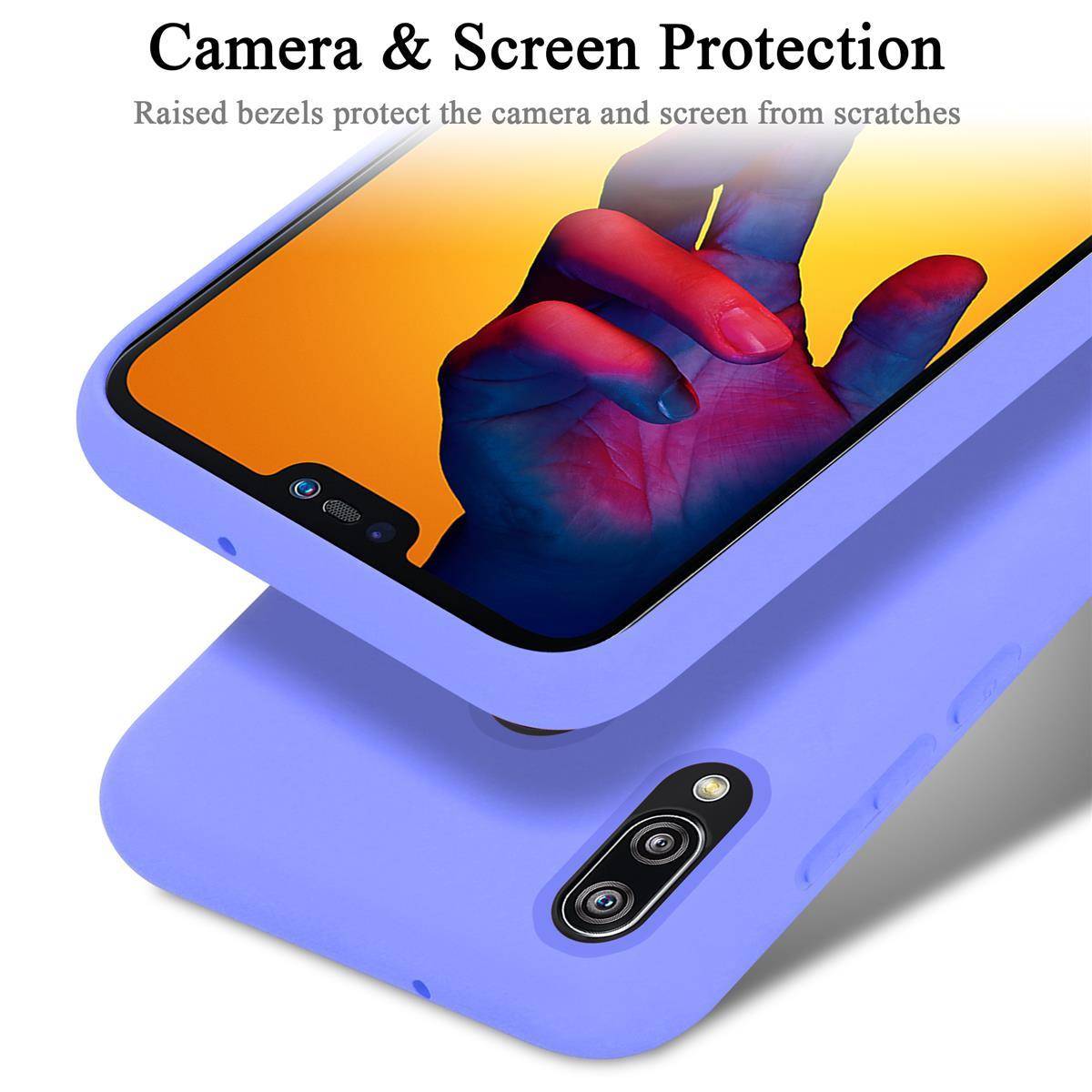 Cadorabo Schutzhülle für Huawei P20 LITE 2018 / NOVA 3E Hülle in Lila Handyhülle Case Cover TPU Etui