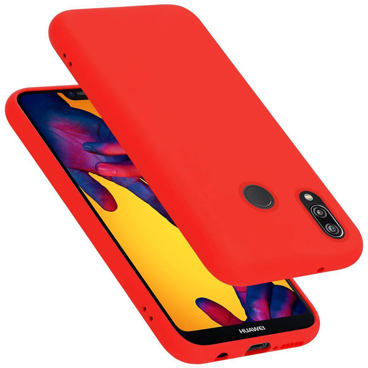 Cadorabo Schutzhülle für Huawei P20 LITE 2018 / NOVA 3E Hülle in Rot Handyhülle Case Cover TPU Etui