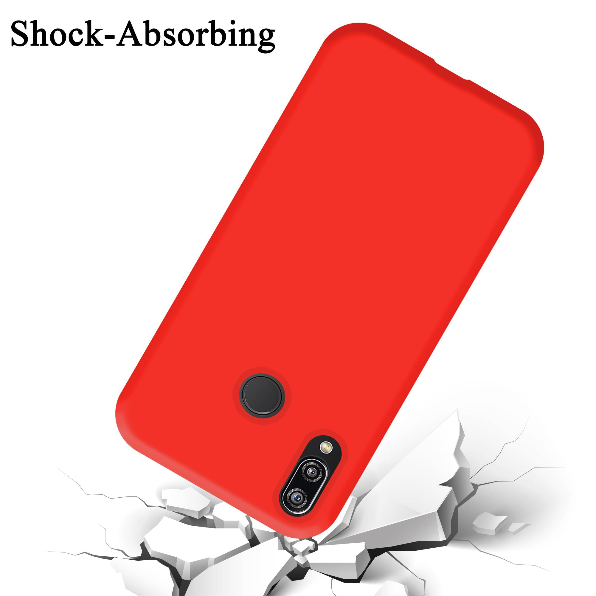 Cadorabo Schutzhülle für Huawei P20 LITE 2018 / NOVA 3E Hülle in Rot Handyhülle Case Cover TPU Etui