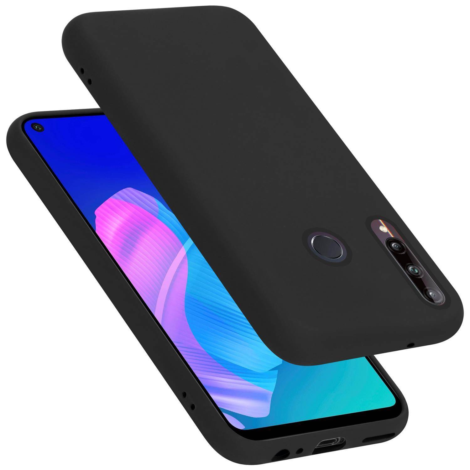 Cadorabo Schutzhülle für Huawei P40 LITE E Hülle in Schwarz Handyhülle Case Cover TPU Etui