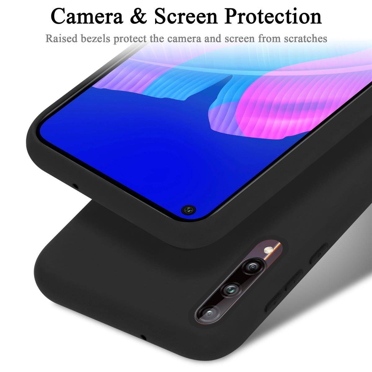 Cadorabo Schutzhülle für Huawei P40 LITE E Hülle in Schwarz Handyhülle Case Cover TPU Etui