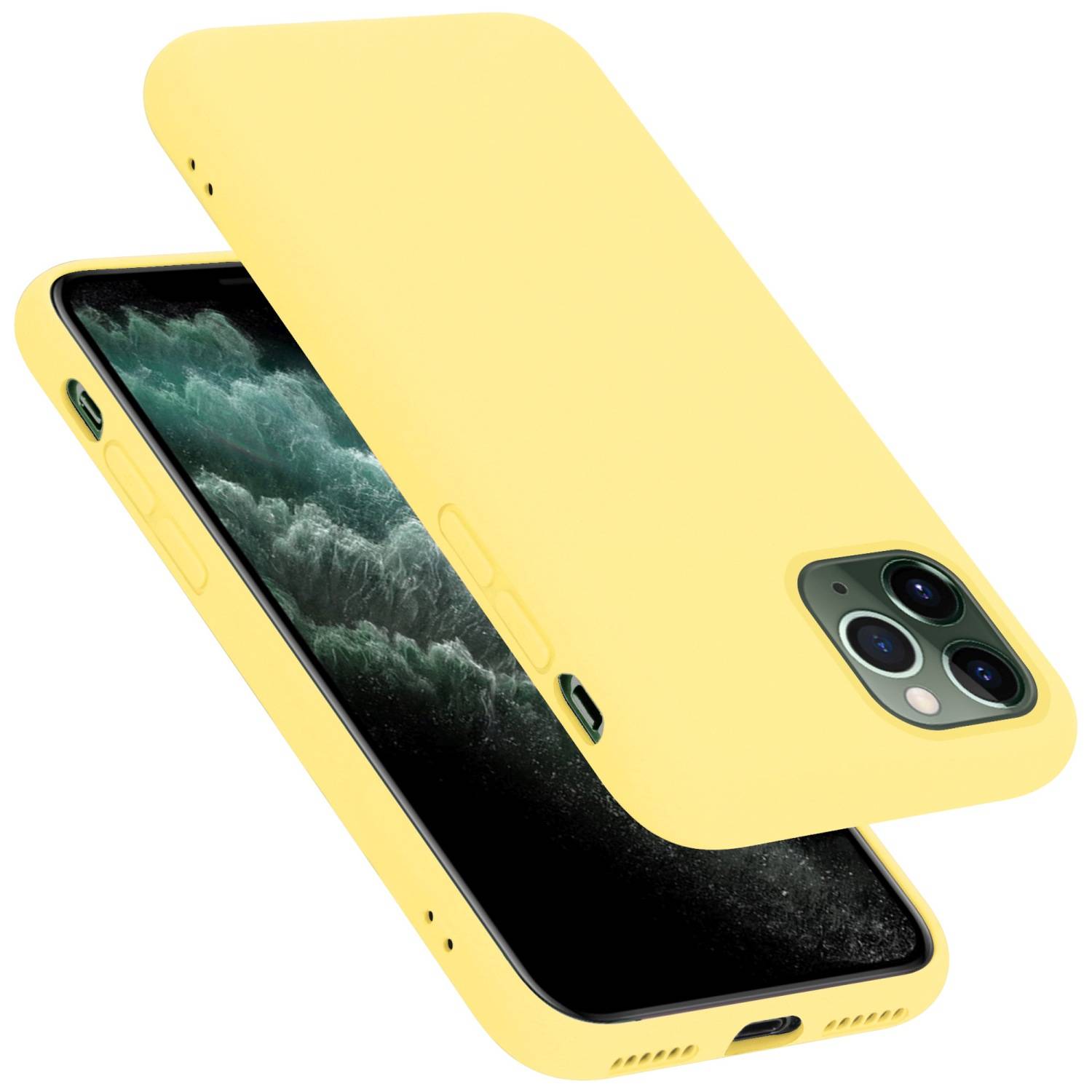 Cadorabo Schutzhülle für Apple iPhone 11 PRO MAX Hülle in Gelb Handyhülle Case Cover TPU Etui