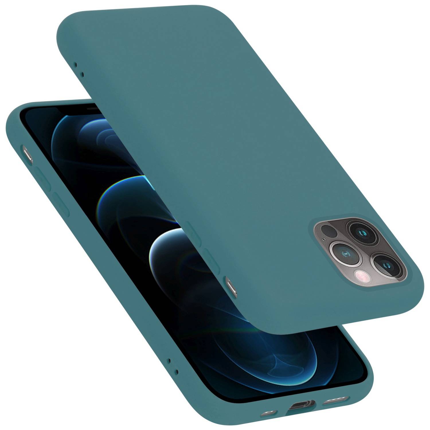 Cadorabo Schutzhülle für Apple iPhone 12 / 12 PRO Hülle in Grün Handyhülle Case Cover TPU Etui