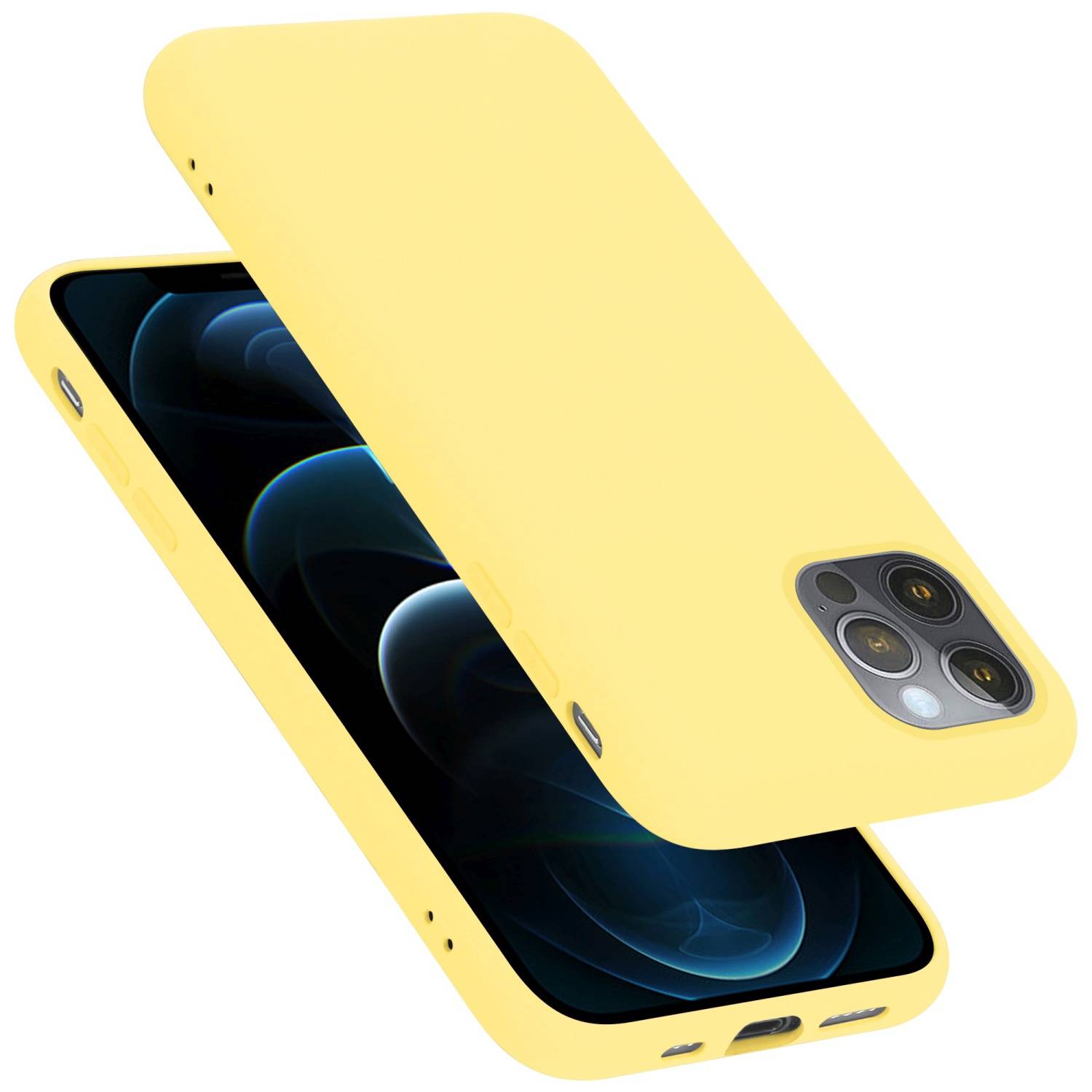 Cadorabo Schutzhülle für Apple iPhone 12 / 12 PRO Hülle in Gelb Handyhülle Case Cover TPU Etui