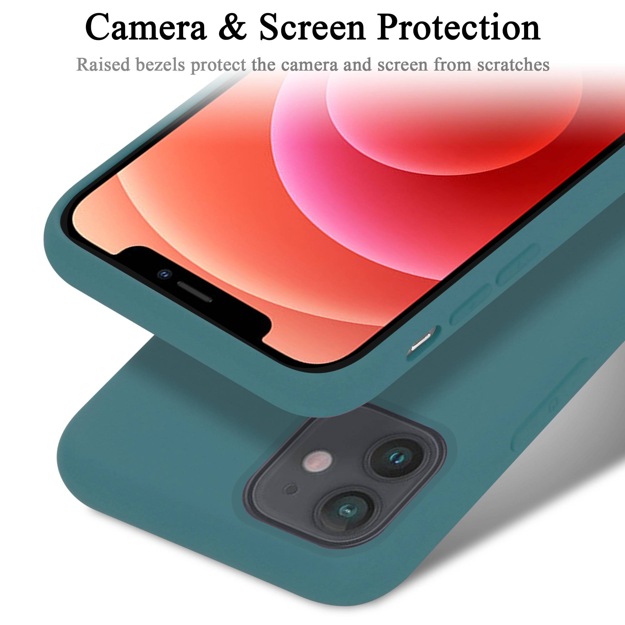 Cadorabo Schutzhülle für Apple iPhone 12 MINI Hülle in Grün Handyhülle Case Cover TPU Etui