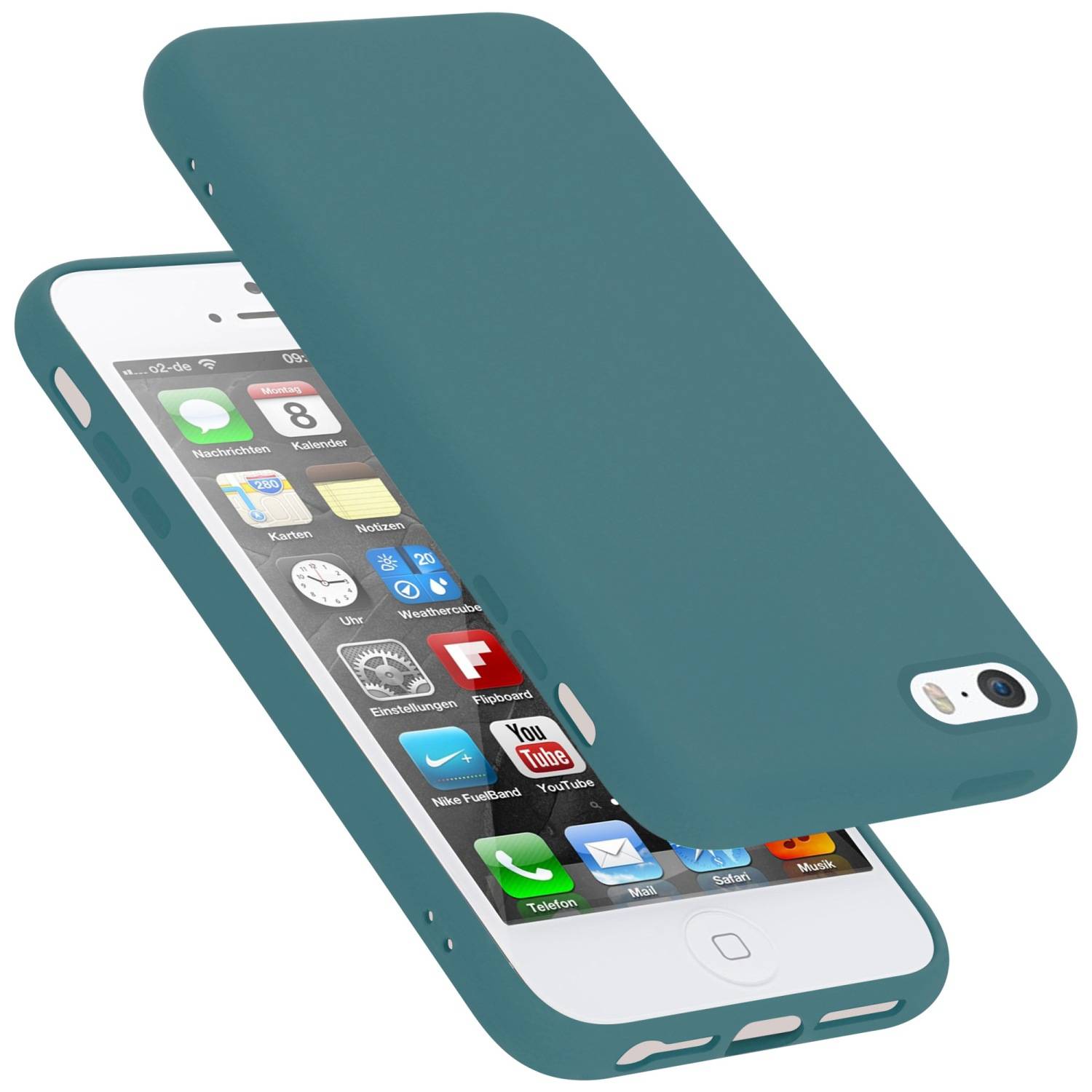Cadorabo Schutzhülle für Apple iPhone 5 / 5S / SE 2016 Hülle in Grün Handyhülle Case Cover TPU Etui