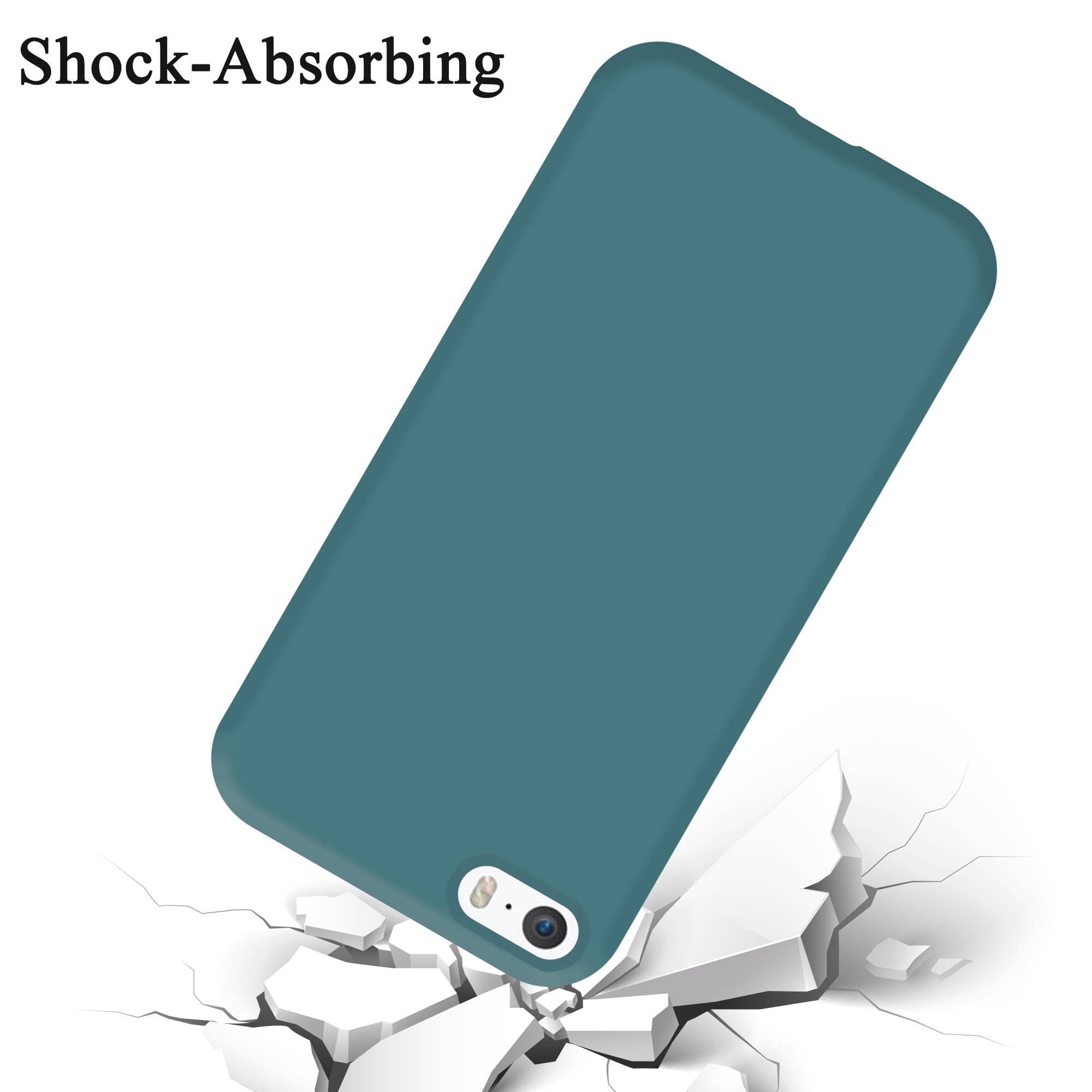 Cadorabo Schutzhülle für Apple iPhone 5 / 5S / SE 2016 Hülle in Grün Handyhülle Case Cover TPU Etui