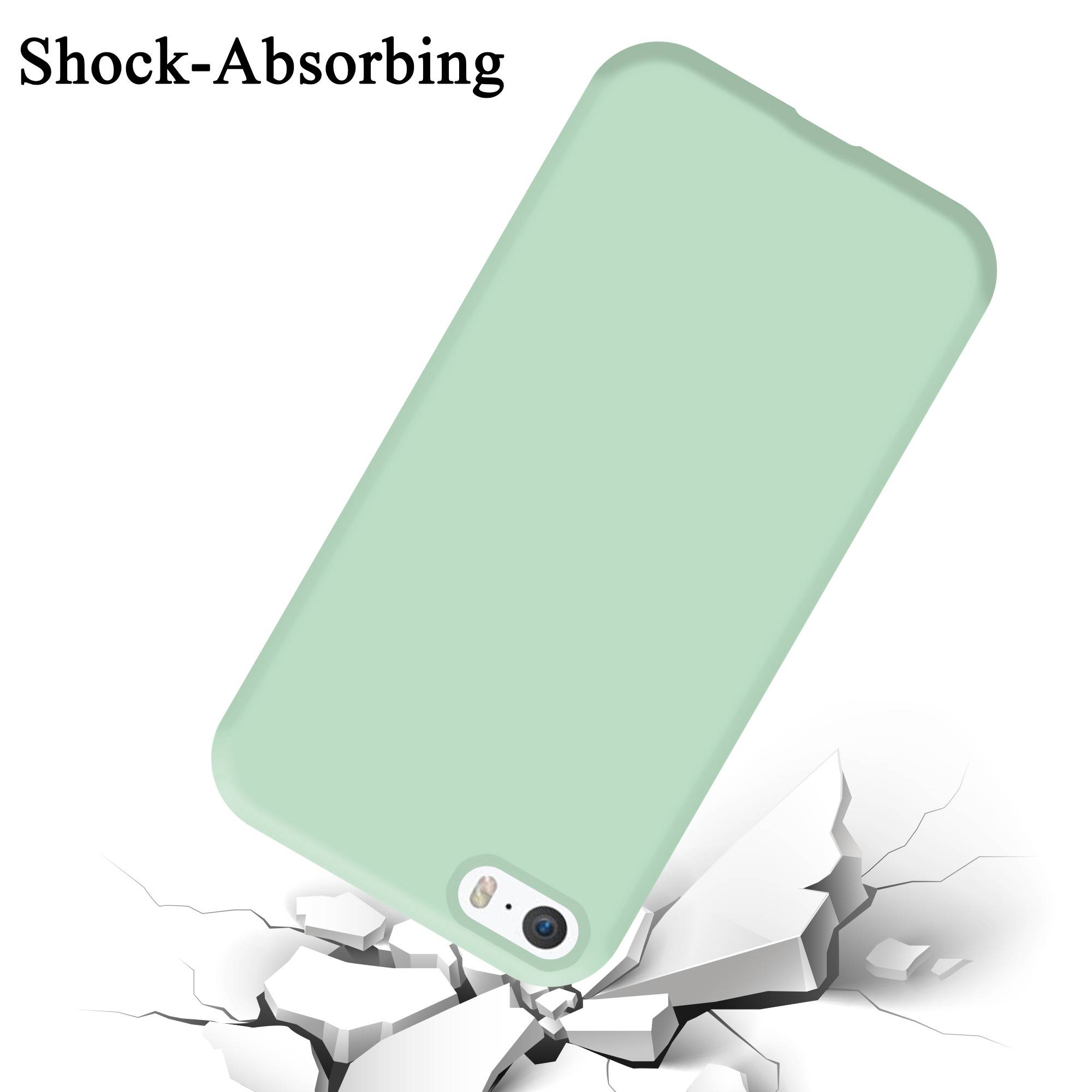 Cadorabo Schutzhülle für Apple iPhone 5 / 5S / SE 2016 Hülle in Grün Handyhülle Case Cover TPU Etui