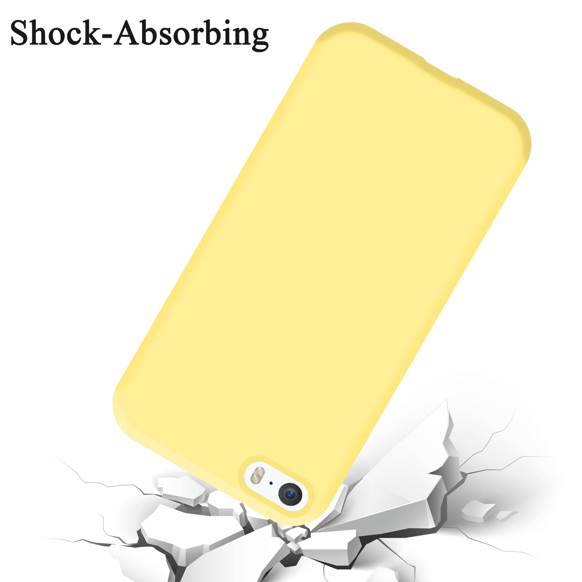 Cadorabo Schutzhülle für Apple iPhone 5 / 5S / SE 2016 Hülle in Gelb Handyhülle Case Cover TPU Etui