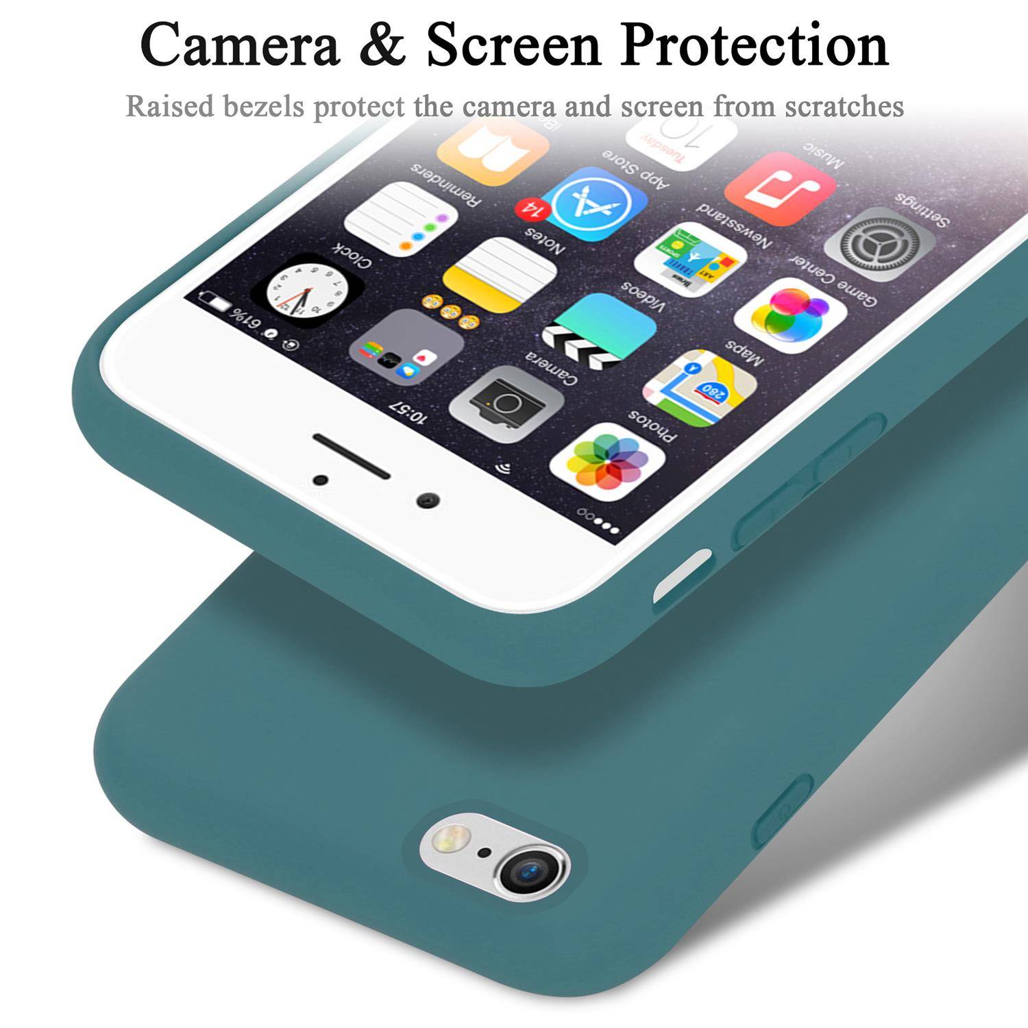 Cadorabo Schutzhülle für Apple iPhone 6 / 6S Hülle in Grün Handyhülle Case Cover TPU Etui