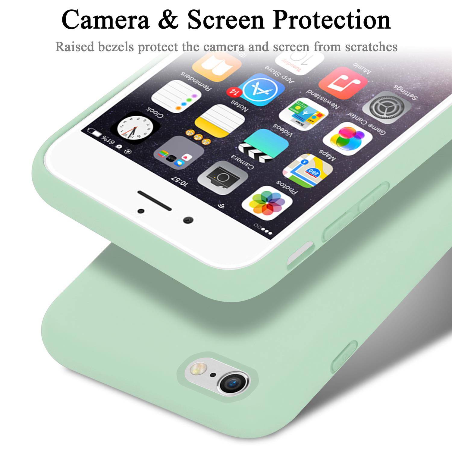 Cadorabo Schutzhülle für Apple iPhone 6 / 6S Hülle in Grün Handyhülle Case Cover TPU Etui